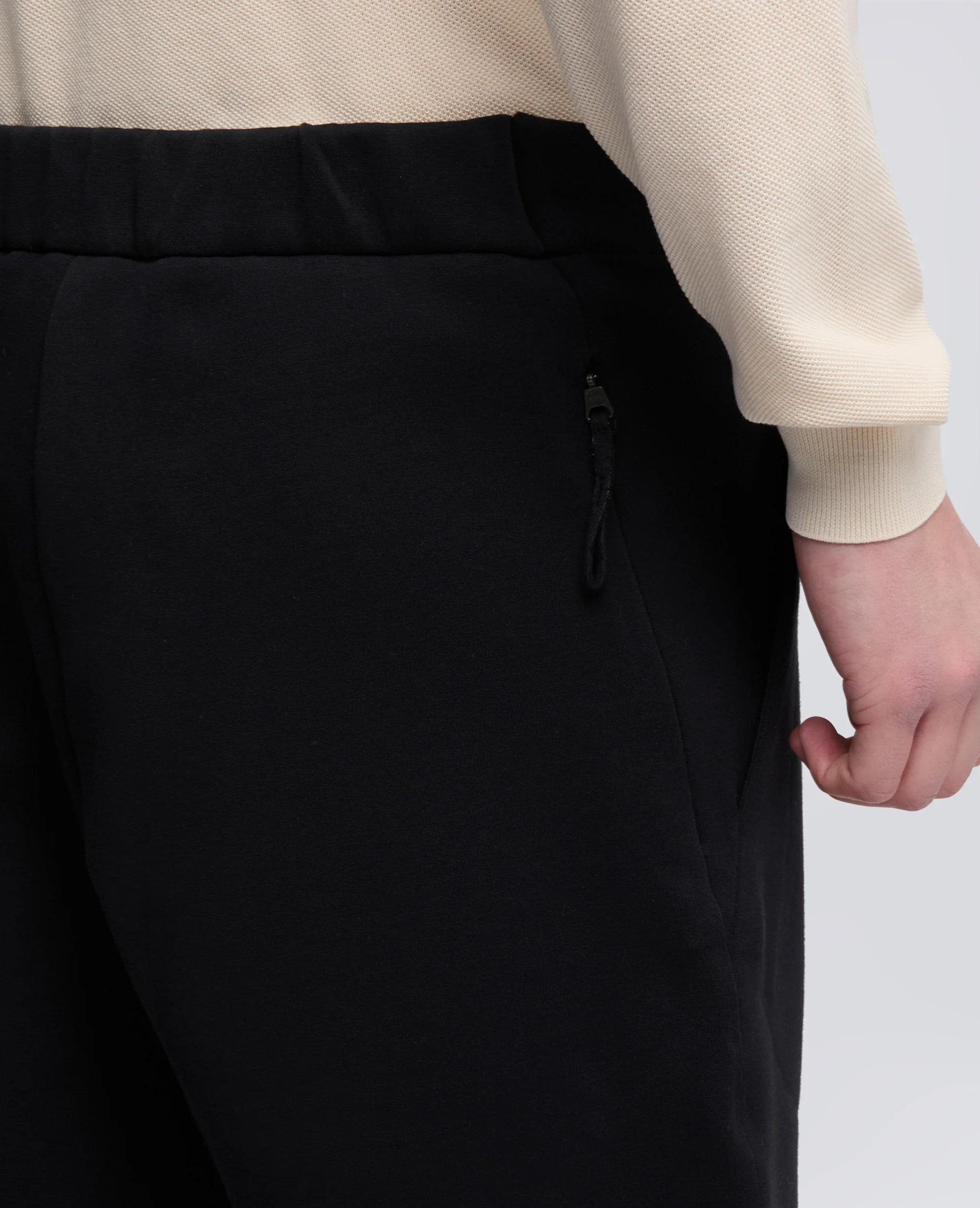 PANTALONE IN SCUBA DI COTONE POLY TECH - NERO - Image 4