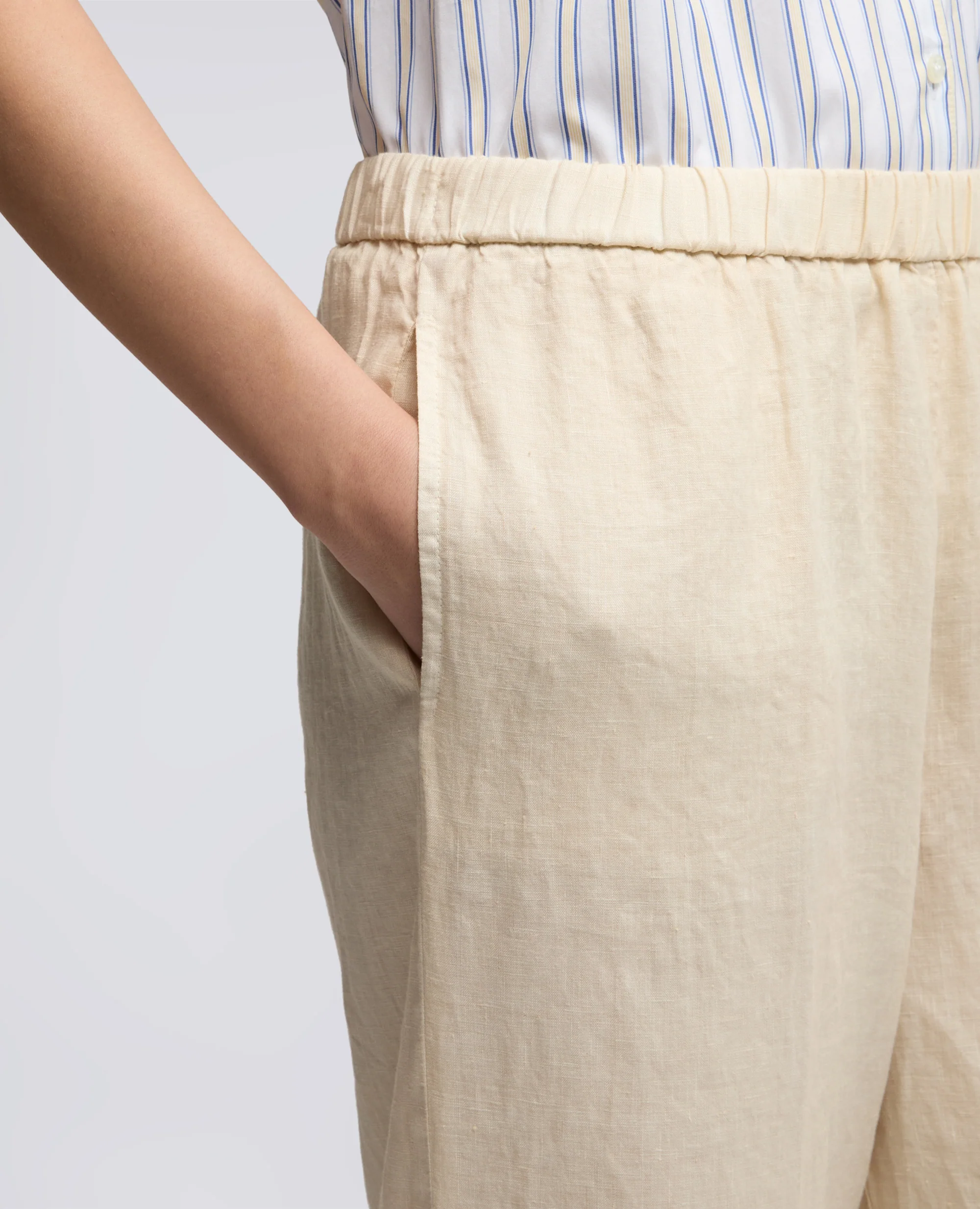 PANTALONE IN LINO - NATURALE - Image 3