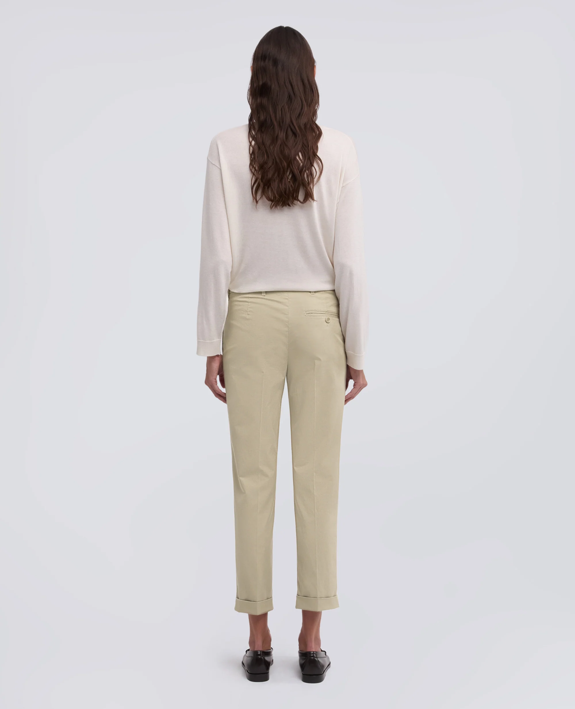 PANTALONE IN TWILL DI COTONE STRETCH - COLONIALE - Image 3