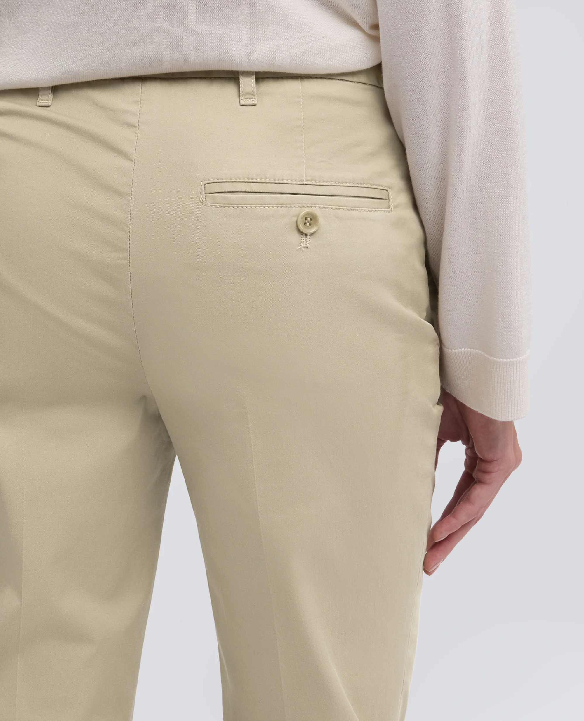 PANTALONE IN TWILL DI COTONE STRETCH - COLONIALE - Image 4