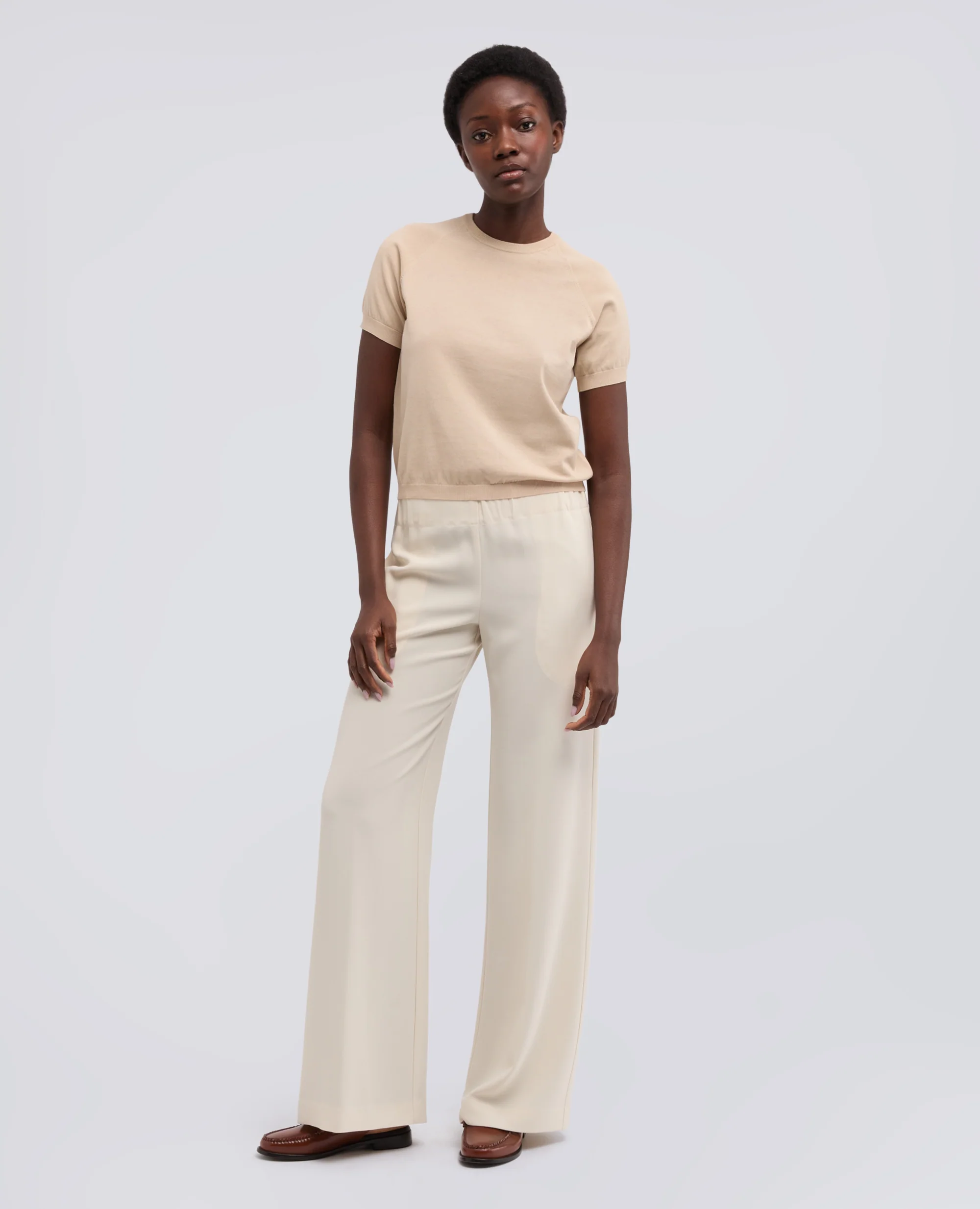 PANTALONE MOD.0112 IN TRIACETATO E POLIESTERE - NATURALE - Image 2