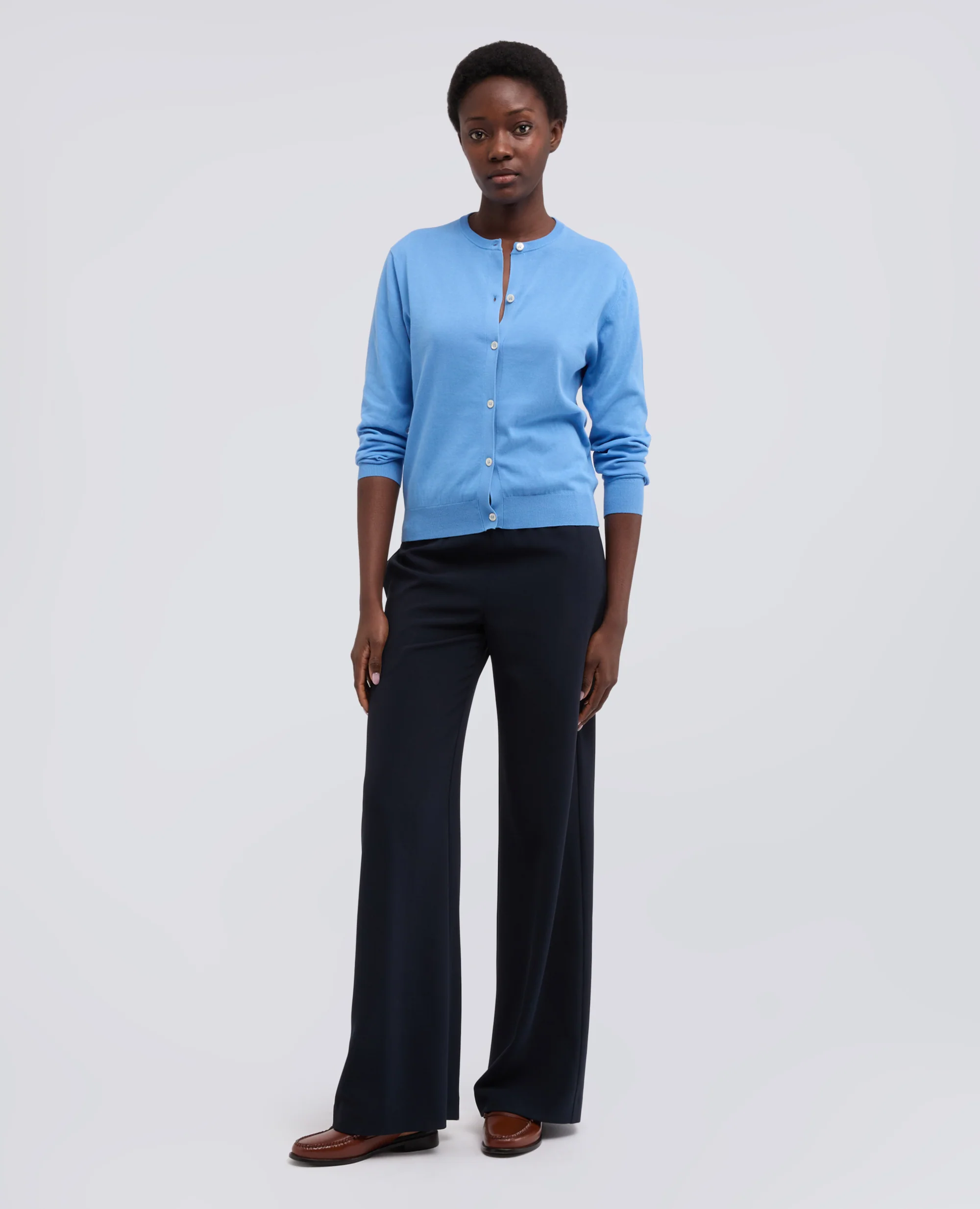 PANTALONE MOD.0112 IN TRIACETATO E POLIESTERE - NAVY - Image 2
