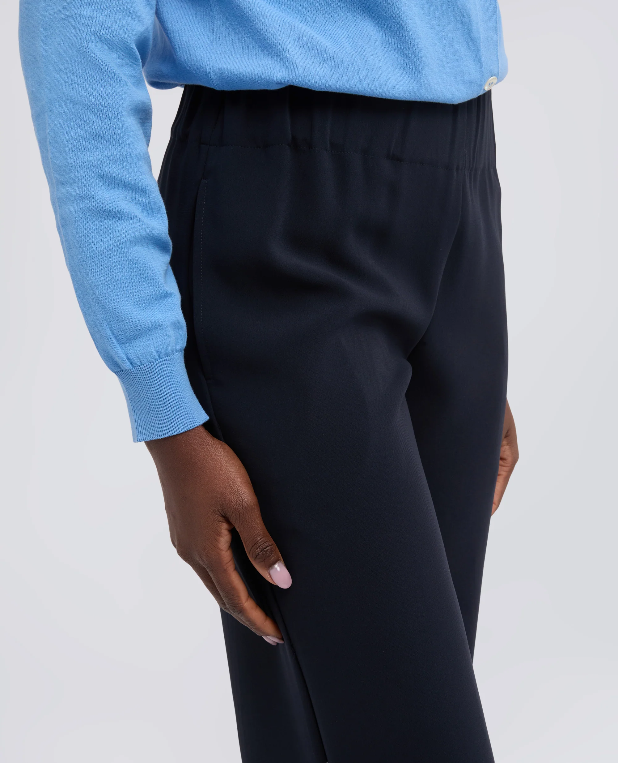 PANTALONE MOD.0112 IN TRIACETATO E POLIESTERE - NAVY - Image 4