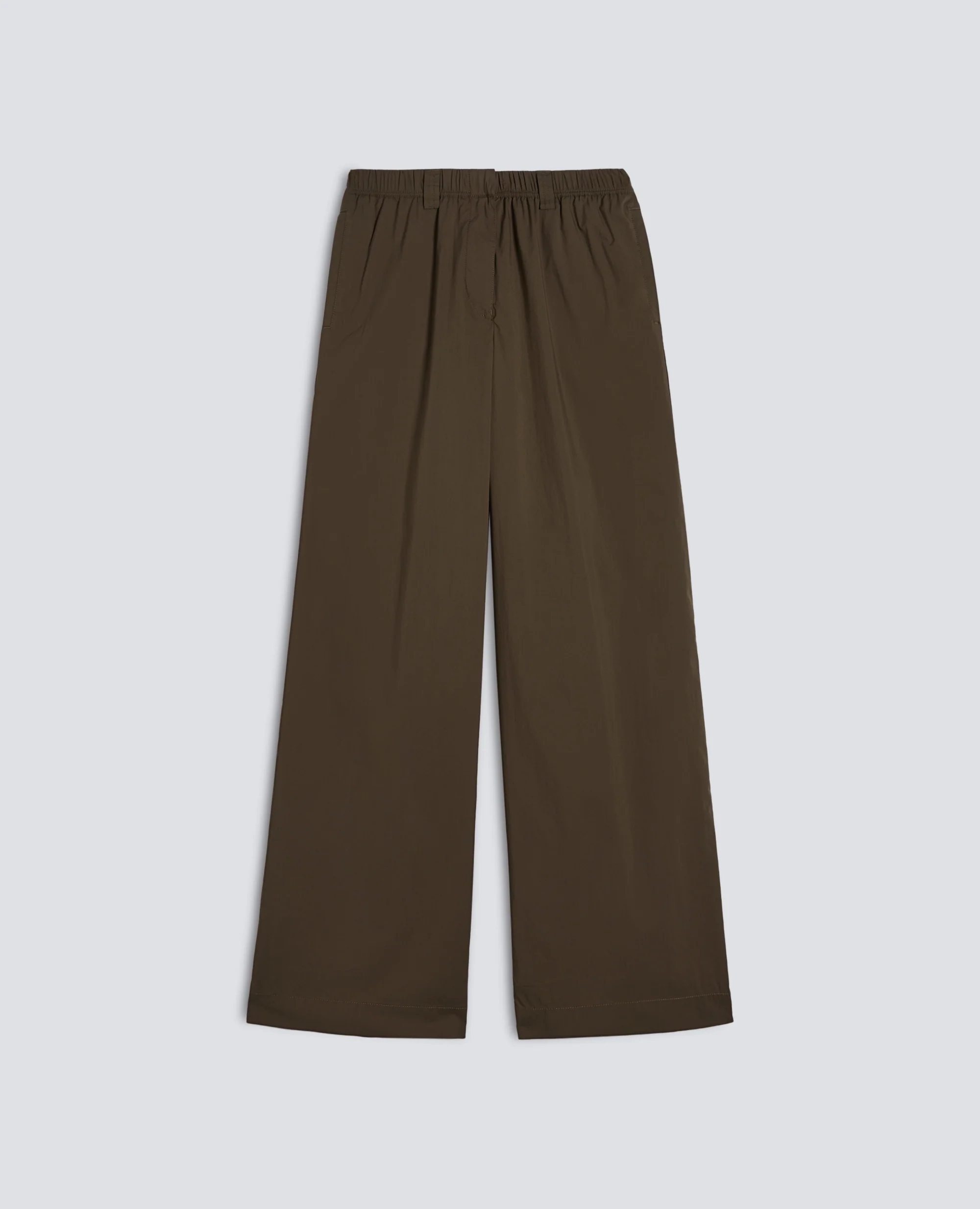 PANTALONE IN POPELINE DI COTONE E NYLON STRETCH - MILITARE