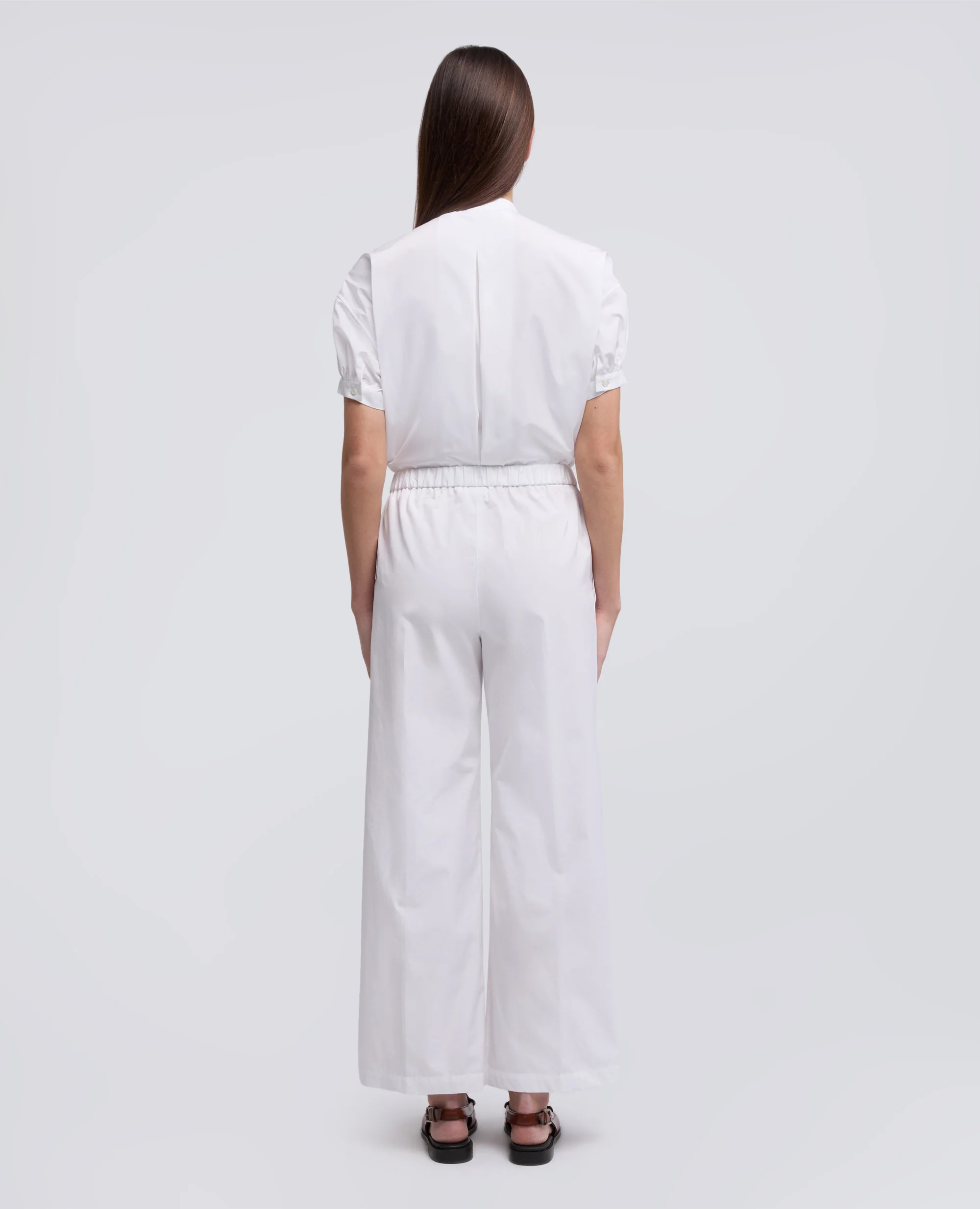 PANTALONE MOD.0128 IN POPELINE DI COTONE - BIANCO - Image 3