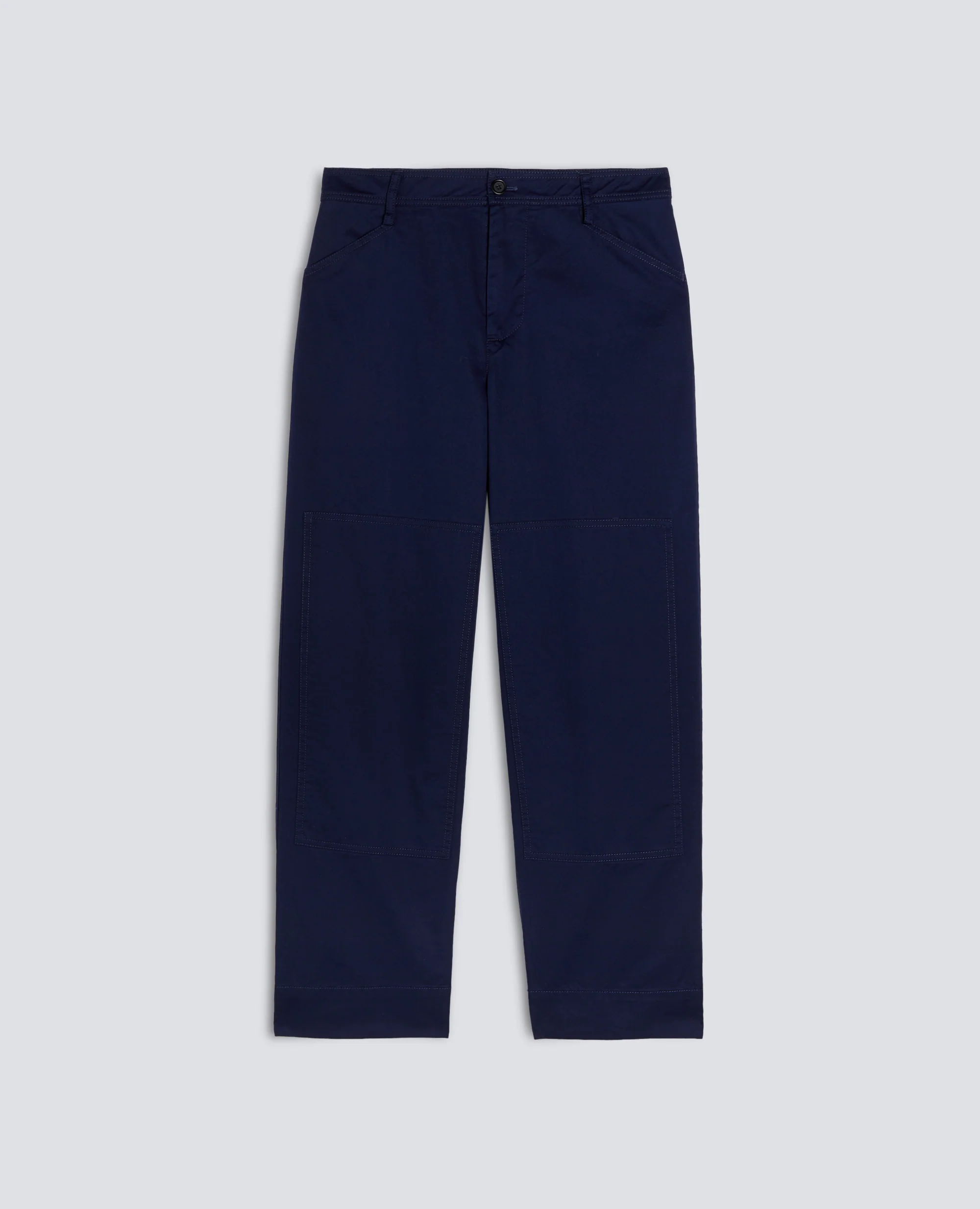 PANTALONE TIPO CARGO IN EXTRA FINE TWILL DI COTONE - BLU