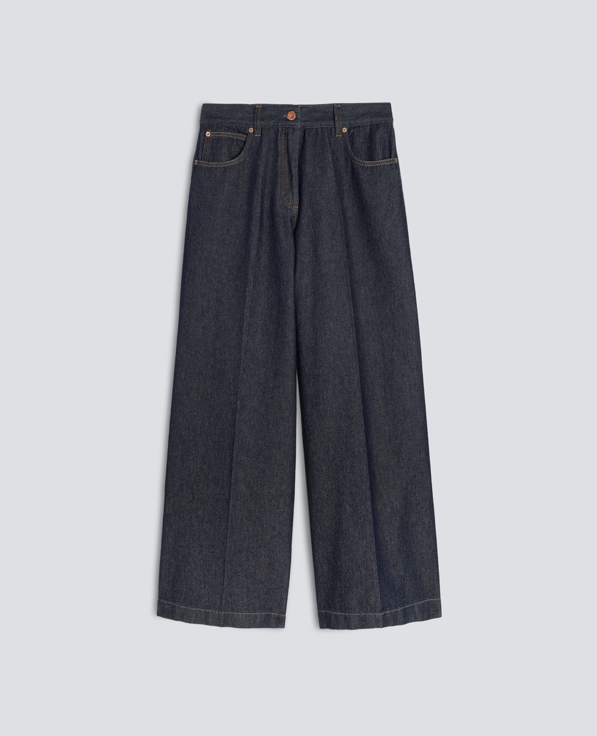 PANTALONE WIDE LEG IN DENIM DI COTONE - DENIM