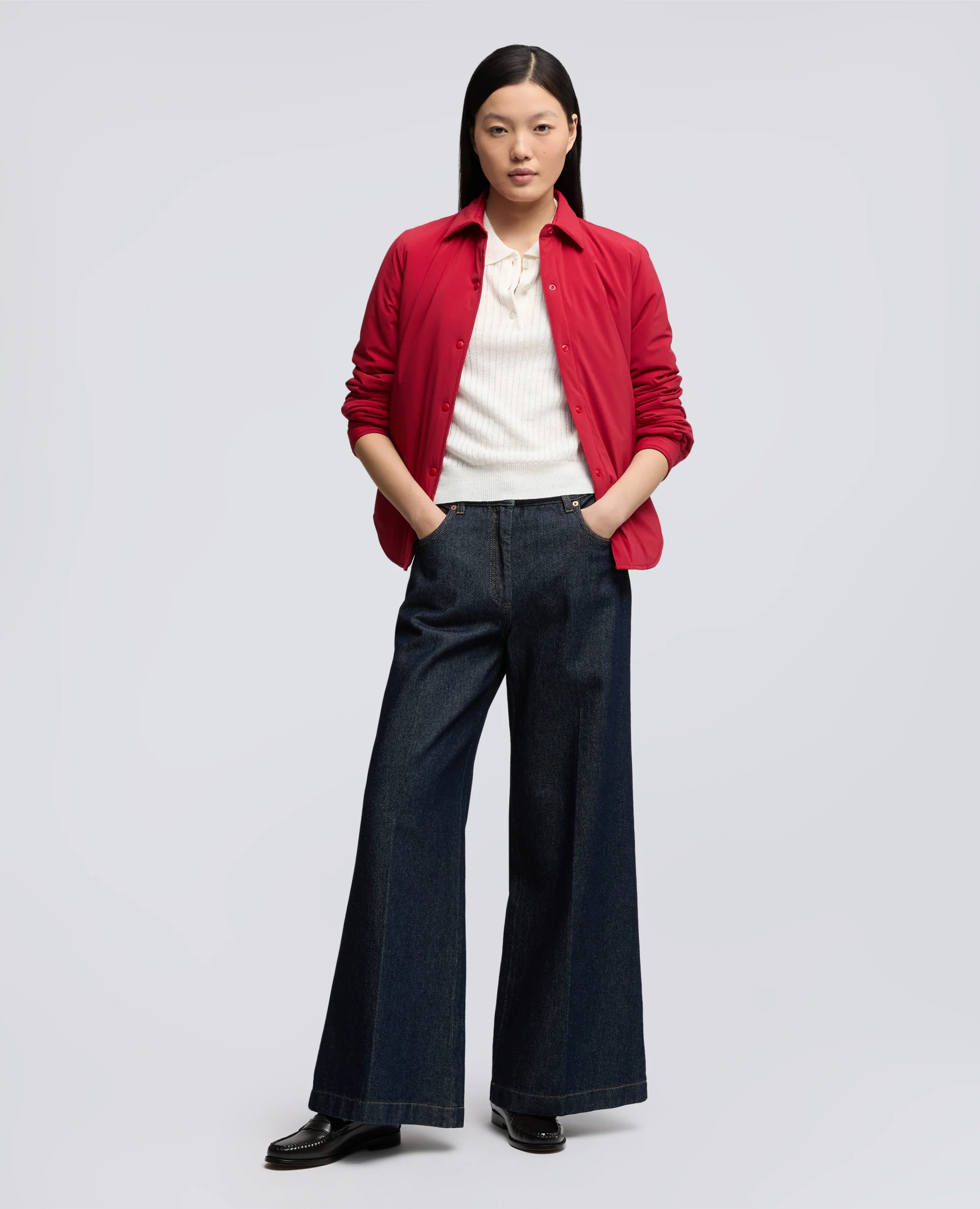 PANTALONE WIDE LEG IN DENIM DI COTONE - DENIM - Image 2