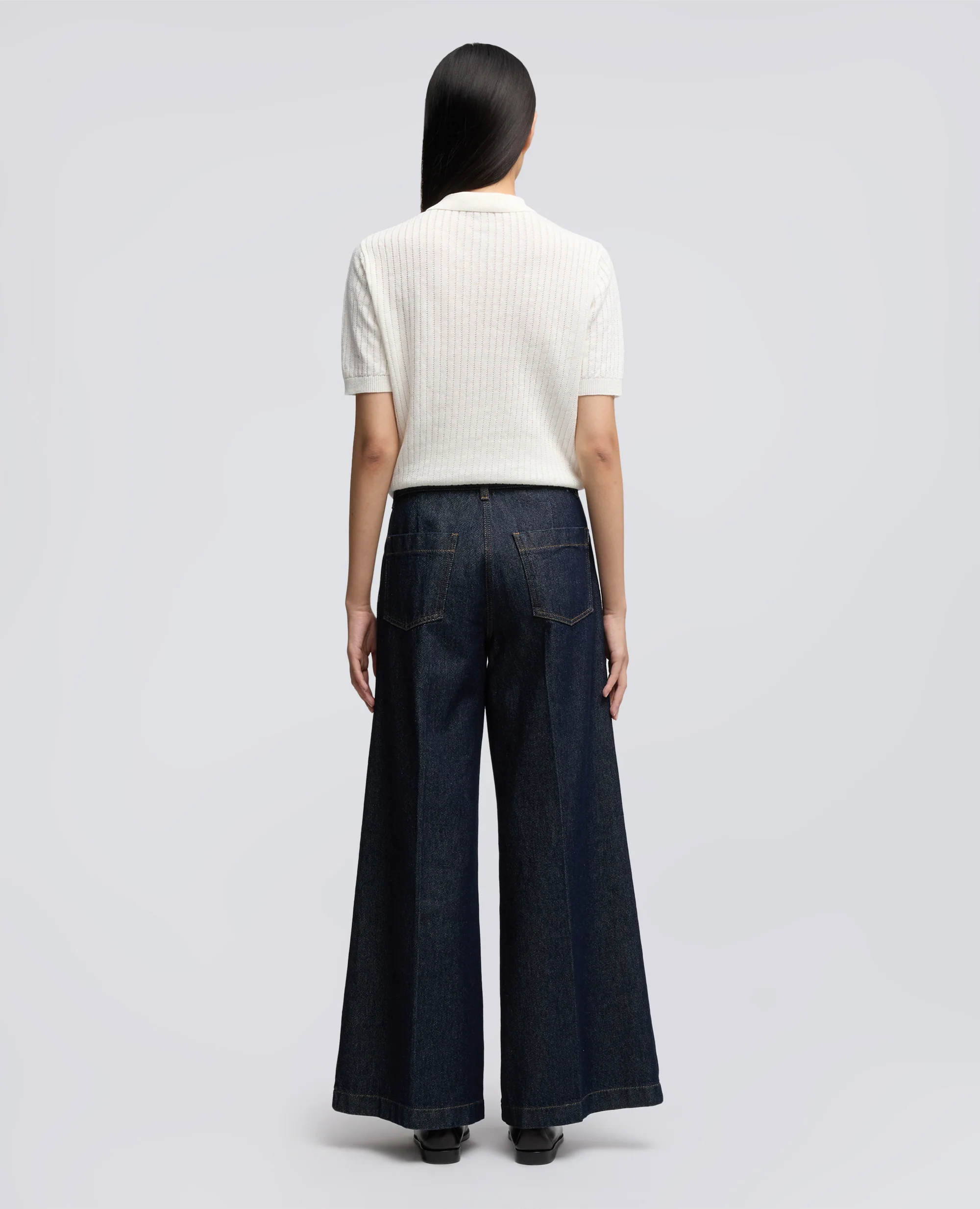 PANTALONE WIDE LEG IN DENIM DI COTONE - DENIM - Image 3