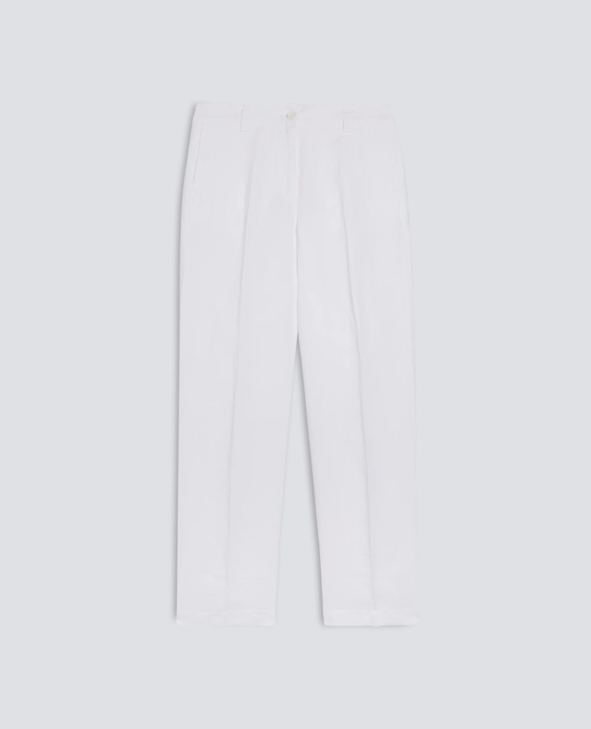 PANTALONE IN LINO FIAMMATO COMPATTO TINTO CAPO - BIANCO