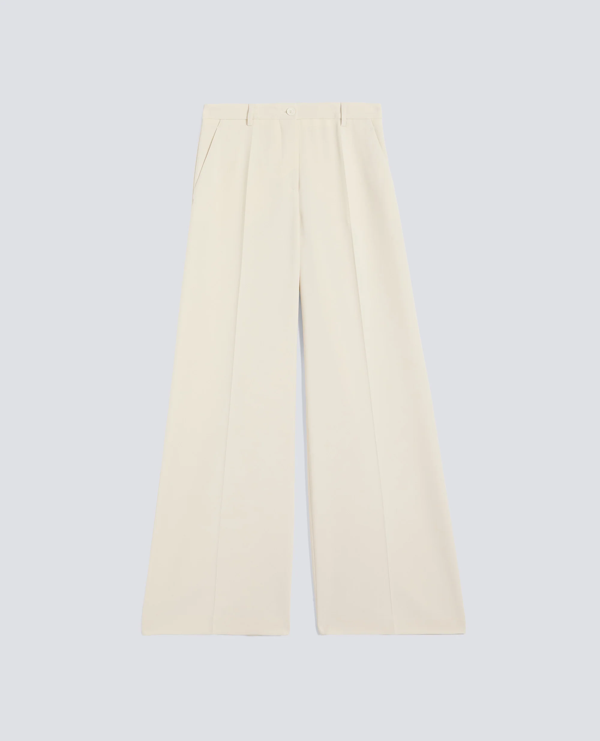 PANTALONE IN CADY CREPE IN TRIACETATO E POLIESTERE - NATURALE