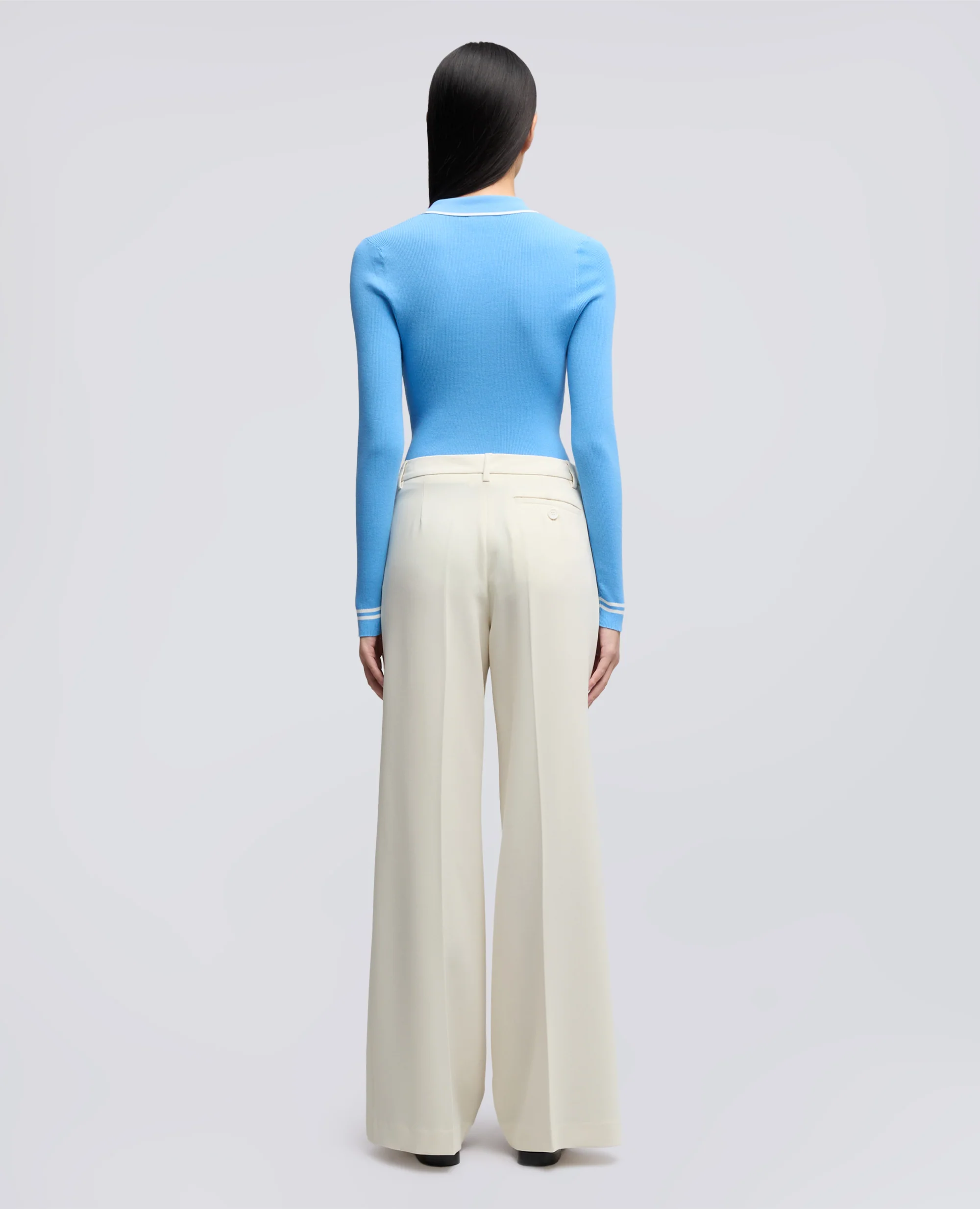 PANTALONE IN CADY CREPE IN TRIACETATO E POLIESTERE - NATURALE - Image 3