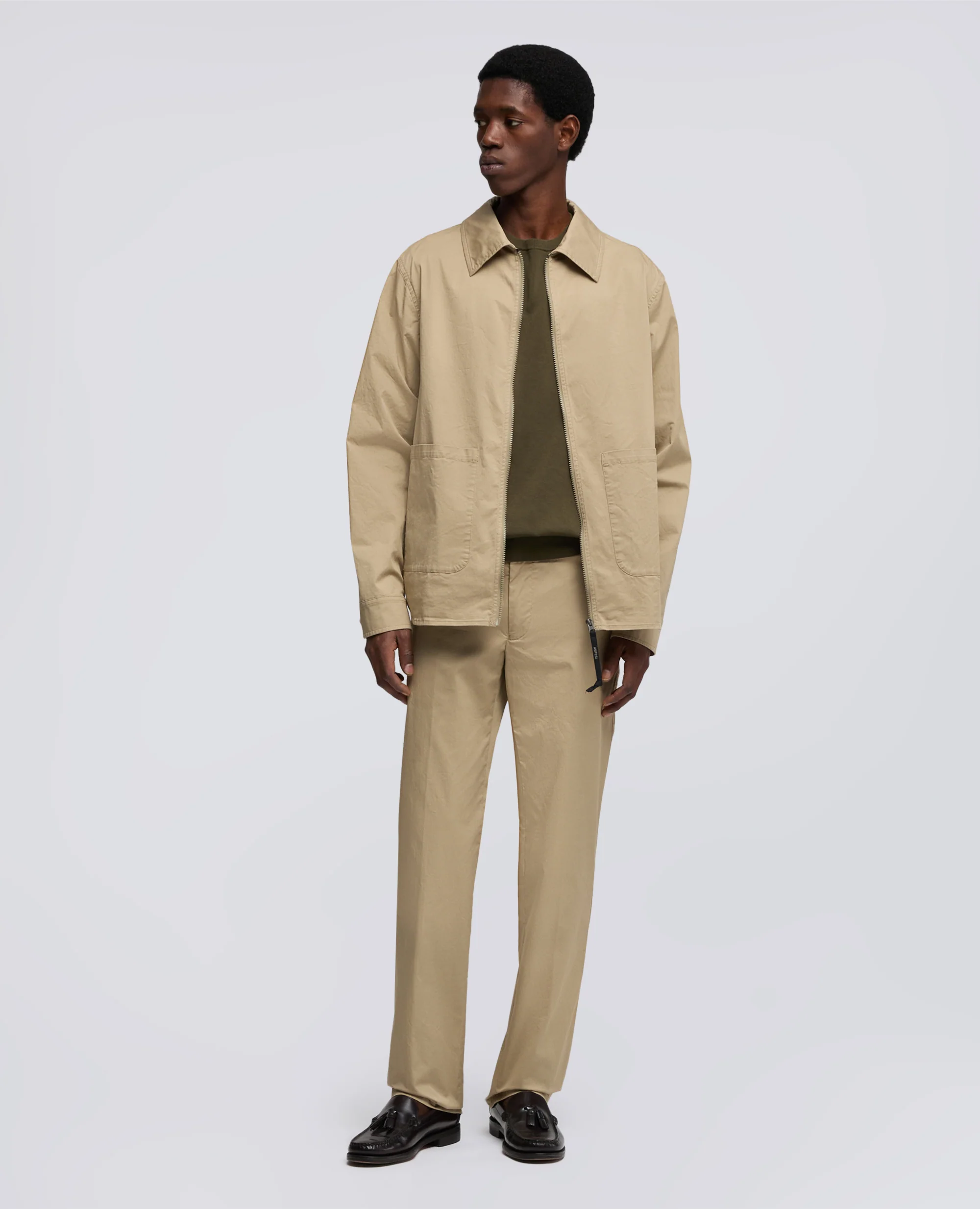 PANTALONE IN TWILL DI COTONE STRETCH - COLONIALE - Image 2