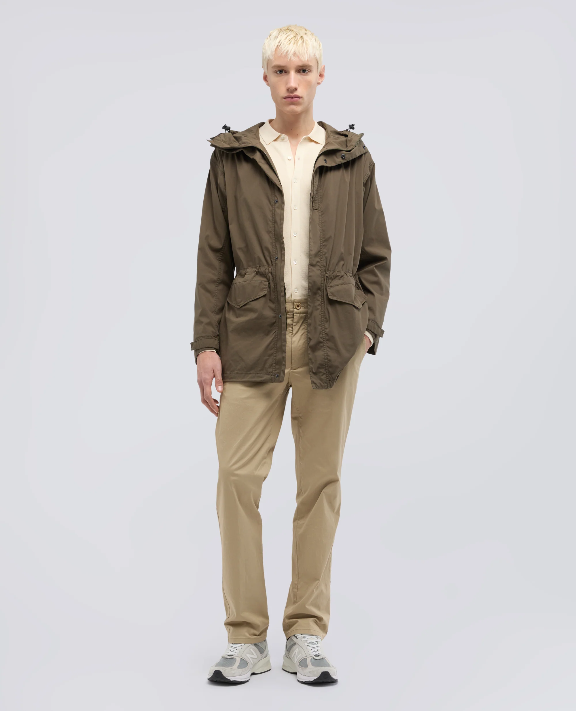PARKA IN POPELINE DI COTONE E NYLON STRETCH - MILITARE - Image 2