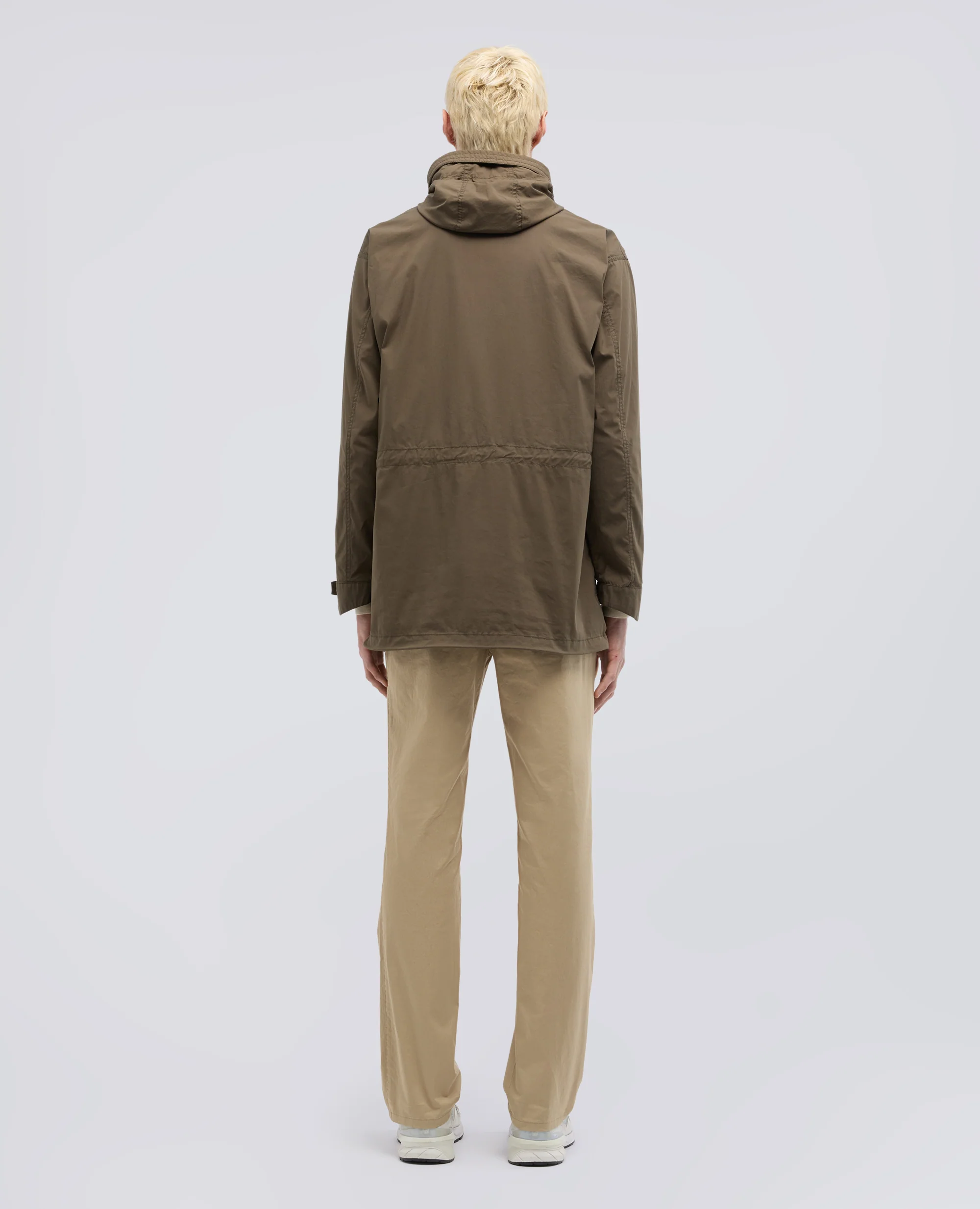 PARKA IN POPELINE DI COTONE E NYLON STRETCH - MILITARE - Image 3