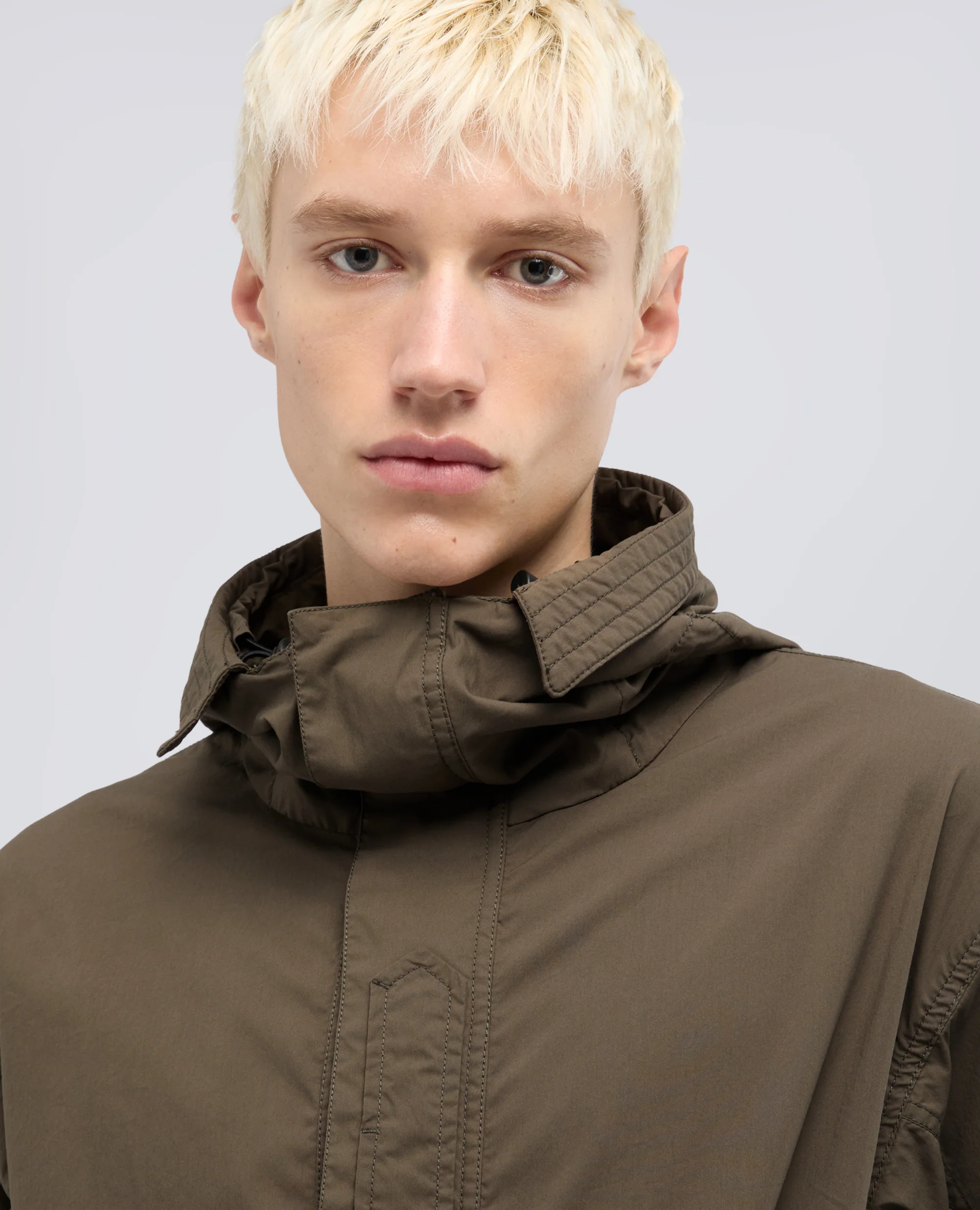 PARKA IN POPELINE DI COTONE E NYLON STRETCH - MILITARE - Image 4