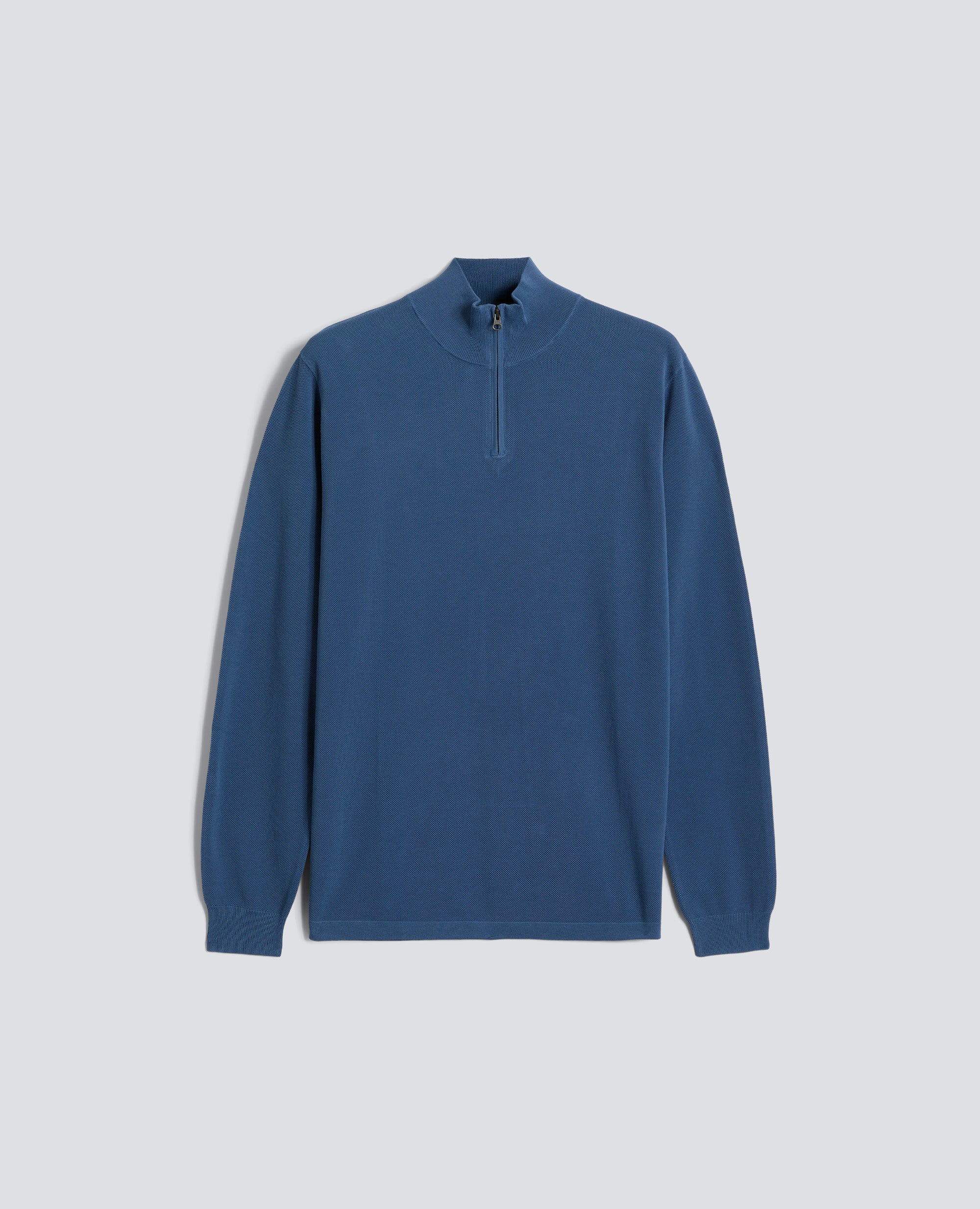 MAGLIA CON ZIP IN COTONE PUNTO PIQUET TINTO CAPO - AVIO