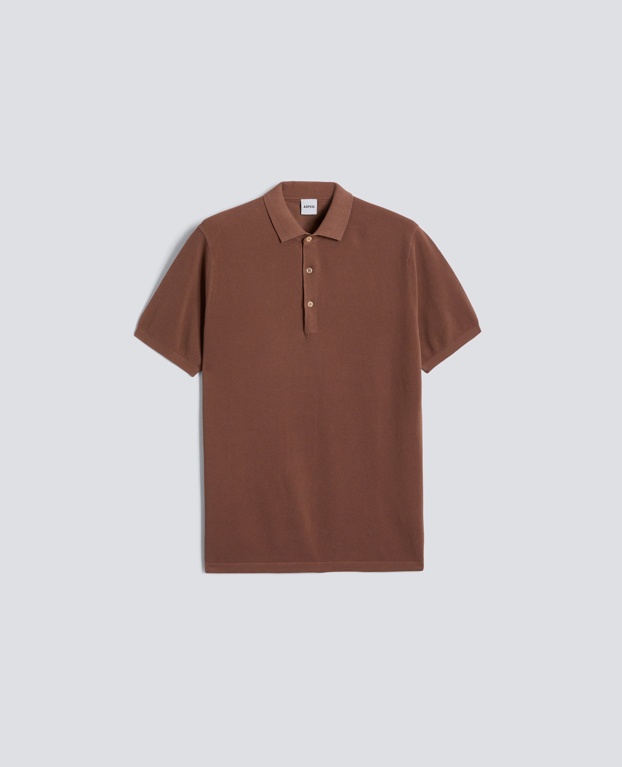 POLO IN COTONE TINTO CAPO - TABACCO