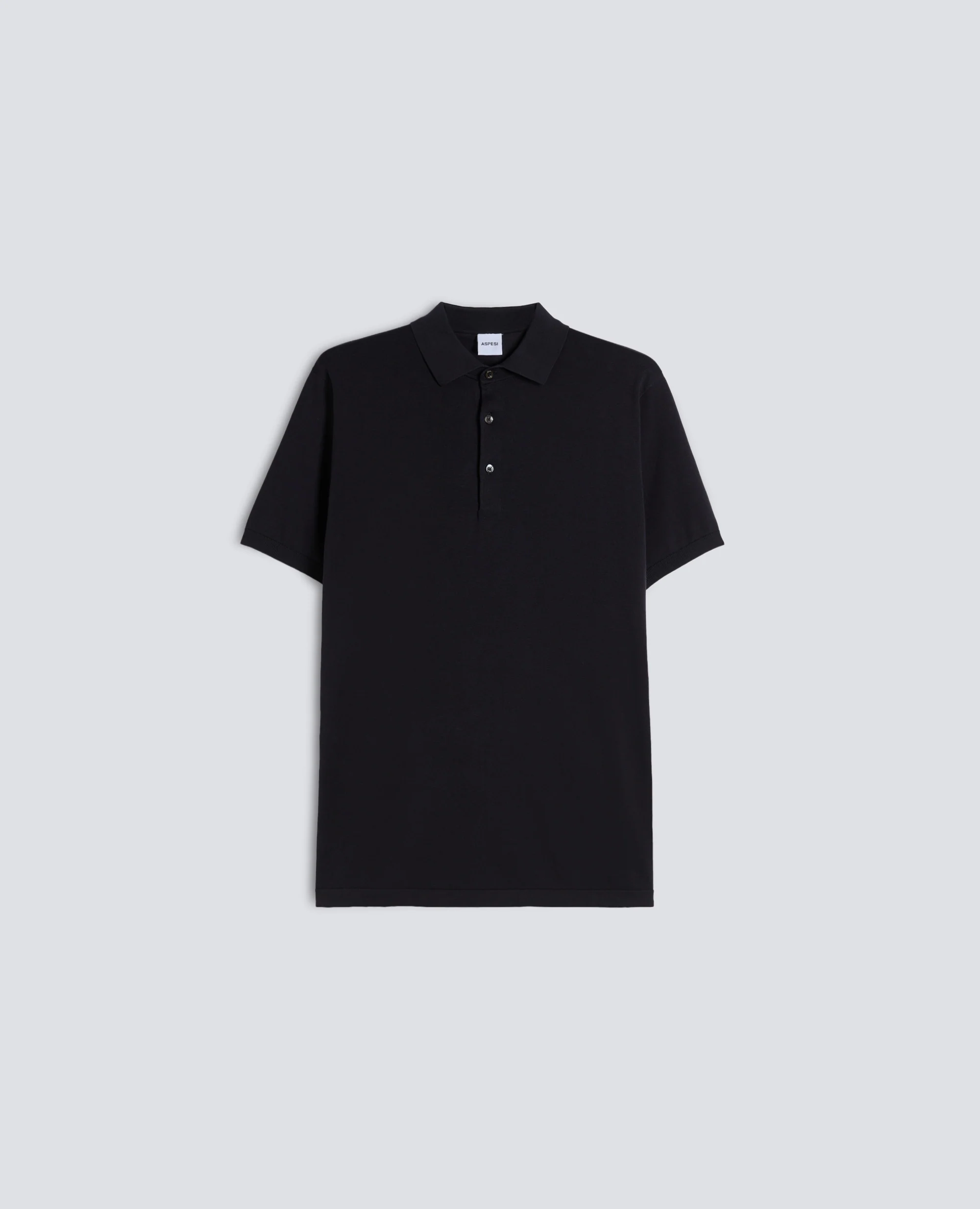 POLO IN COTONE CON BOTTONI IN MADREPERLA - NAVY