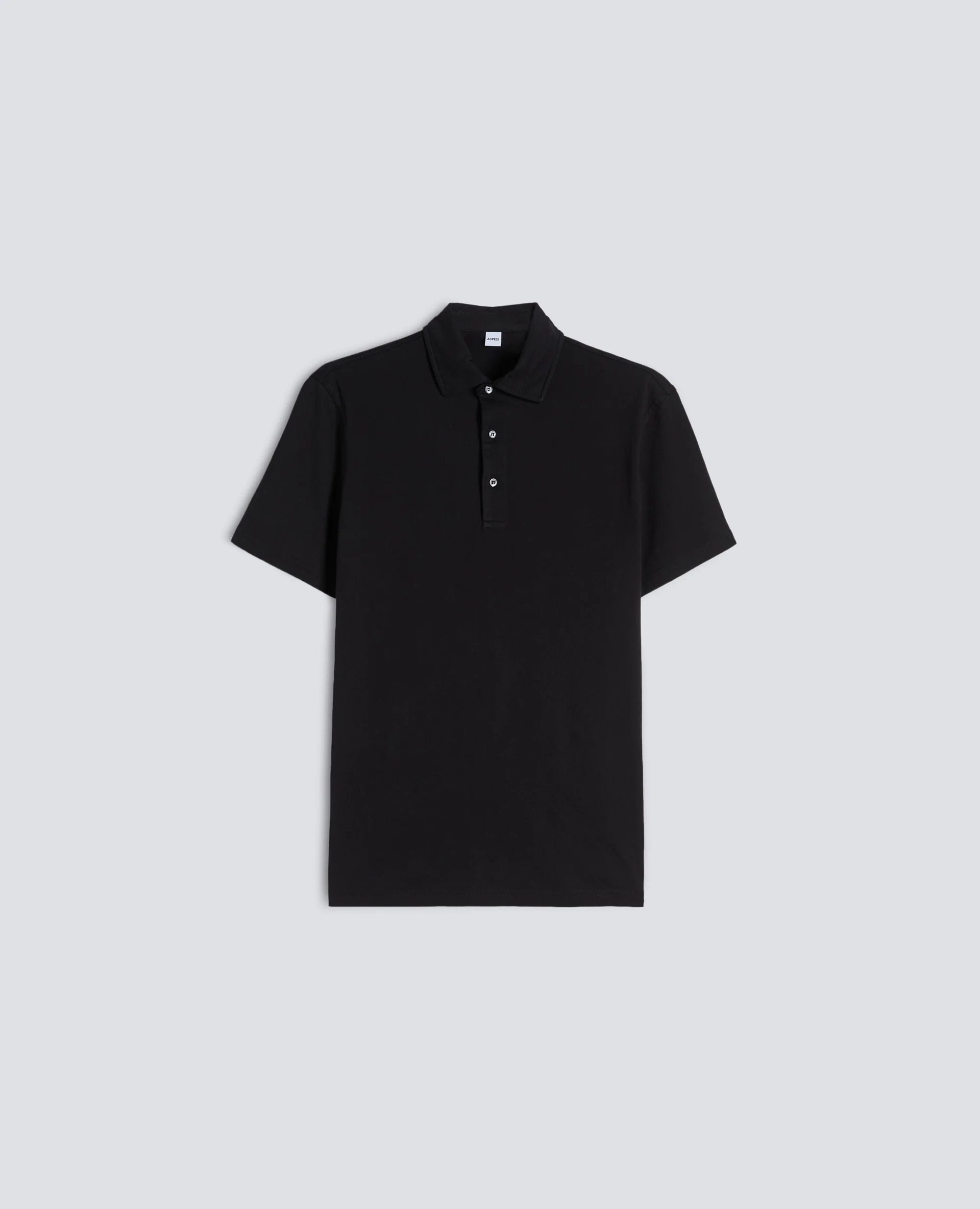 POLO IN JERSEY DI COTONE - NERO