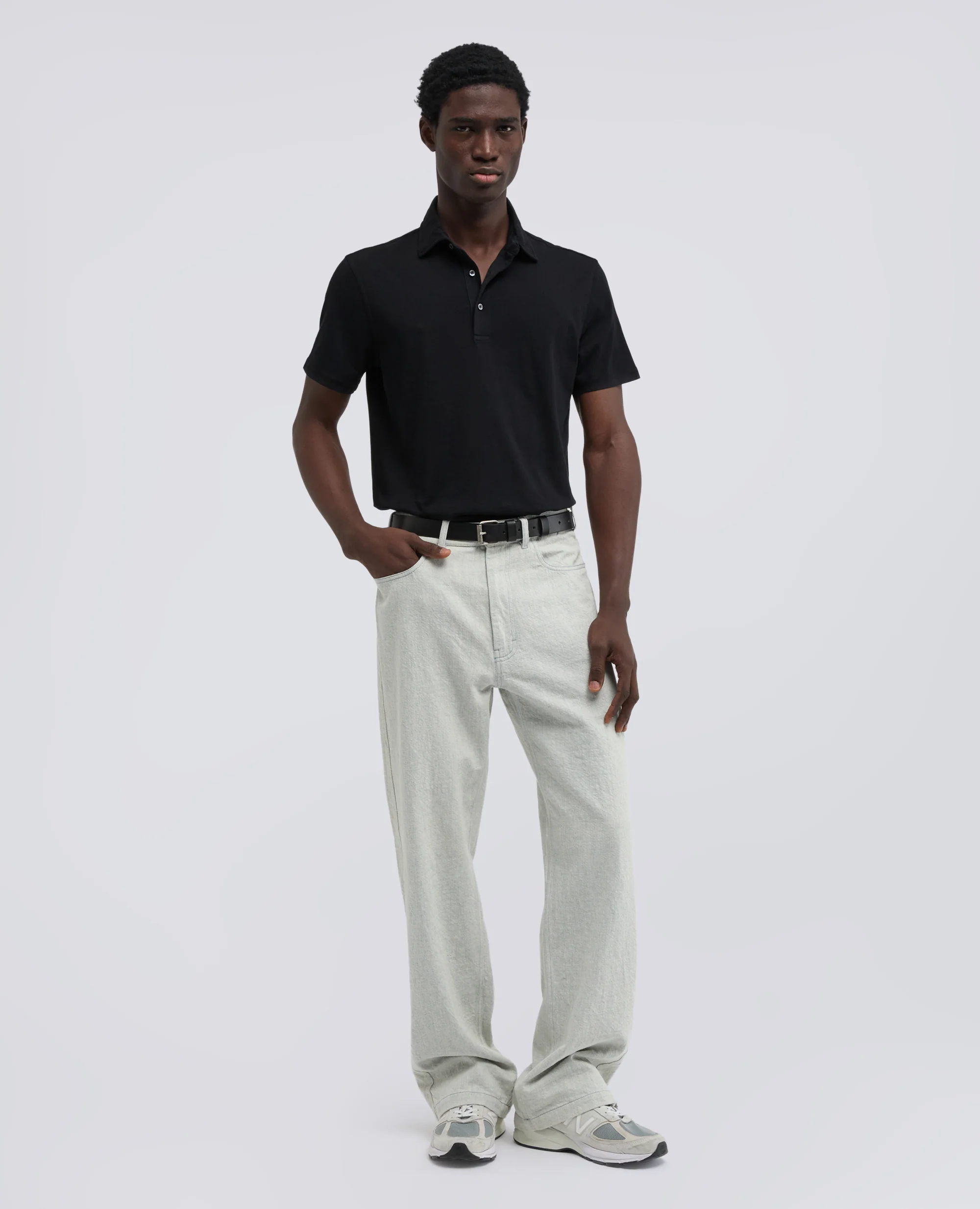 POLO IN JERSEY DI COTONE - NERO - Image 2