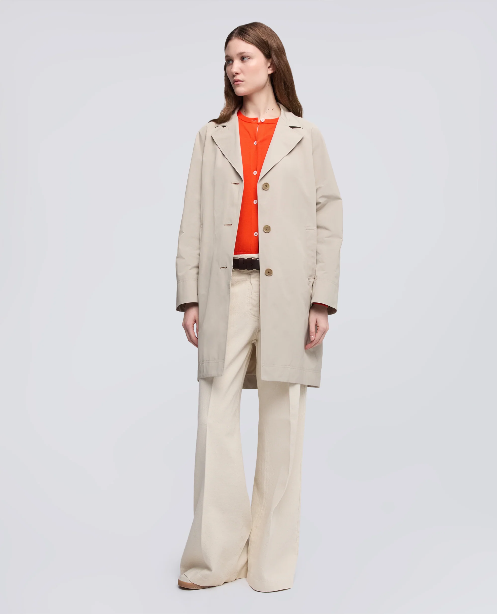 CAPPOTTO FODERATO IN TELA DI COTONE E POLIESTERE - SABBIA - Image 2