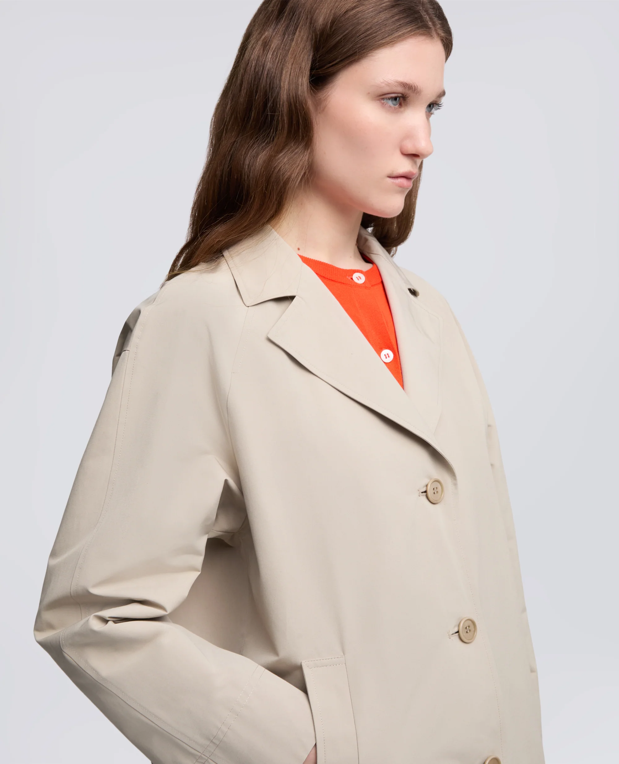 CAPPOTTO FODERATO IN TELA DI COTONE E POLIESTERE - SABBIA - Image 4