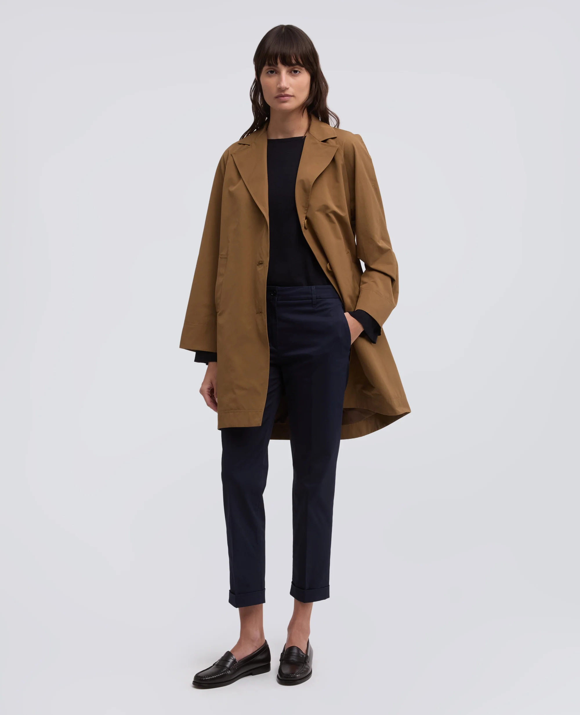 CAPPOTTO FODERATO IN TELA DI COTONE E POLIESTERE - TABACCO - Image 2