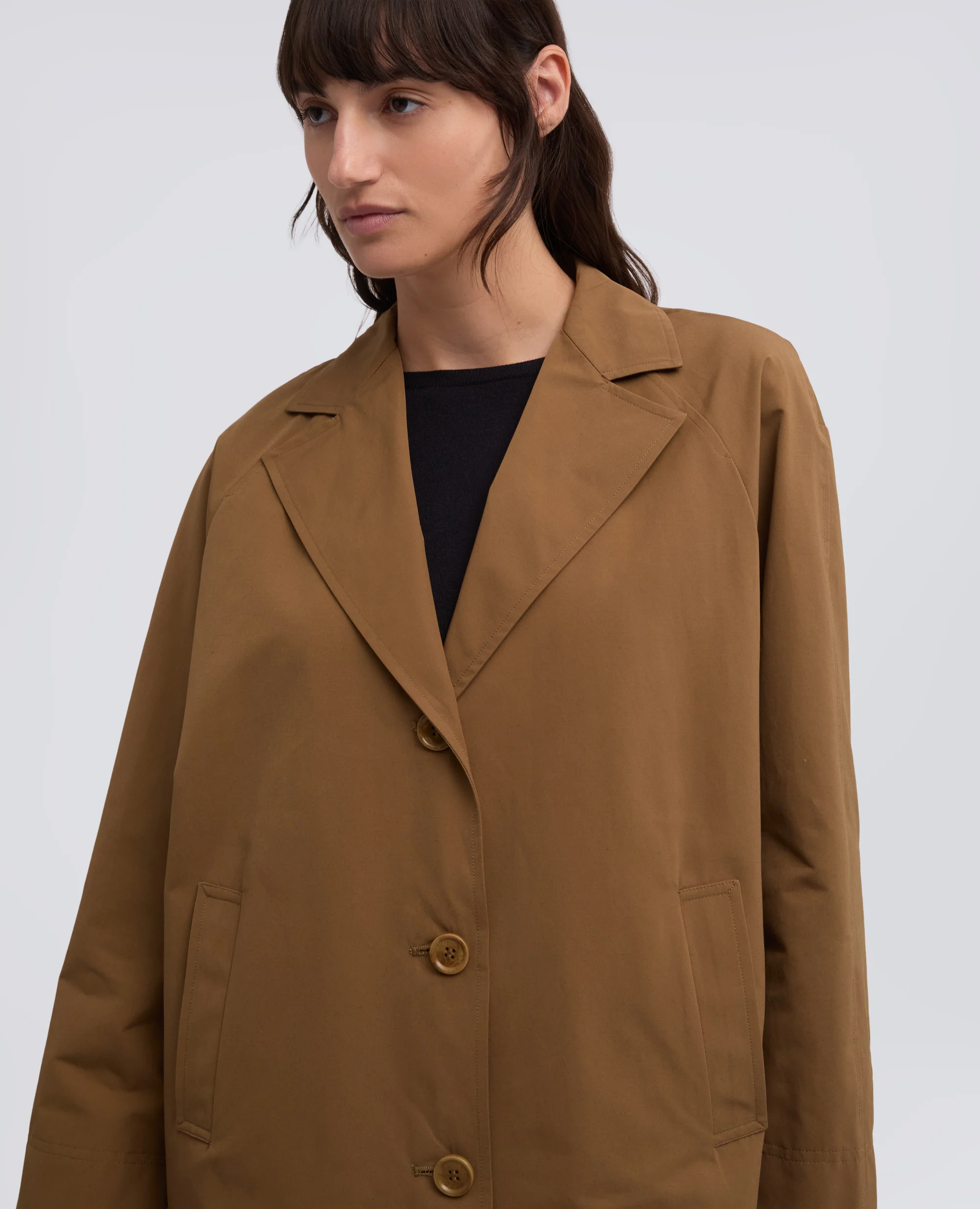 CAPPOTTO FODERATO IN TELA DI COTONE E POLIESTERE - TABACCO - Image 4