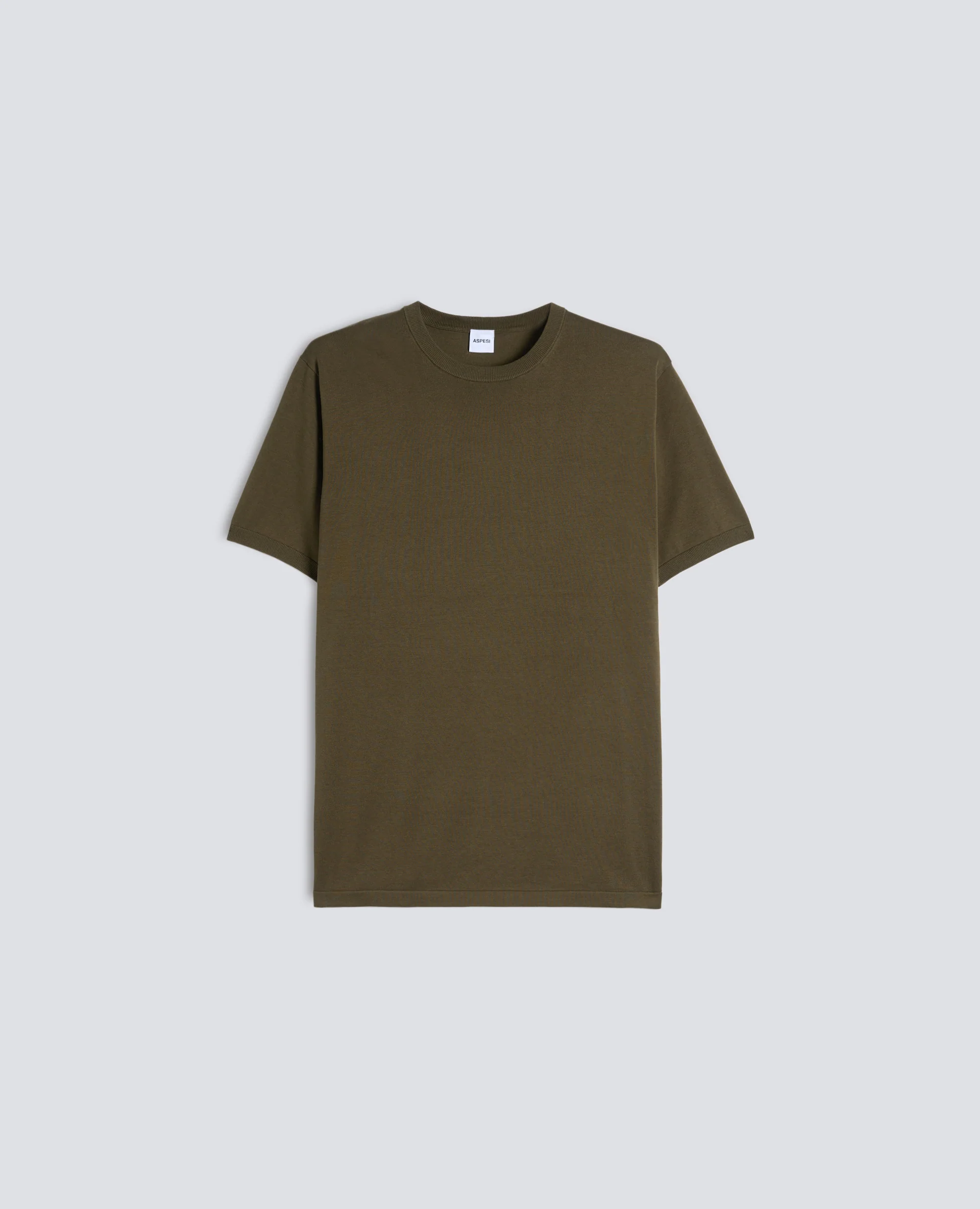 T-SHIRT GIROCOLLO IN COTONE - MILITARE