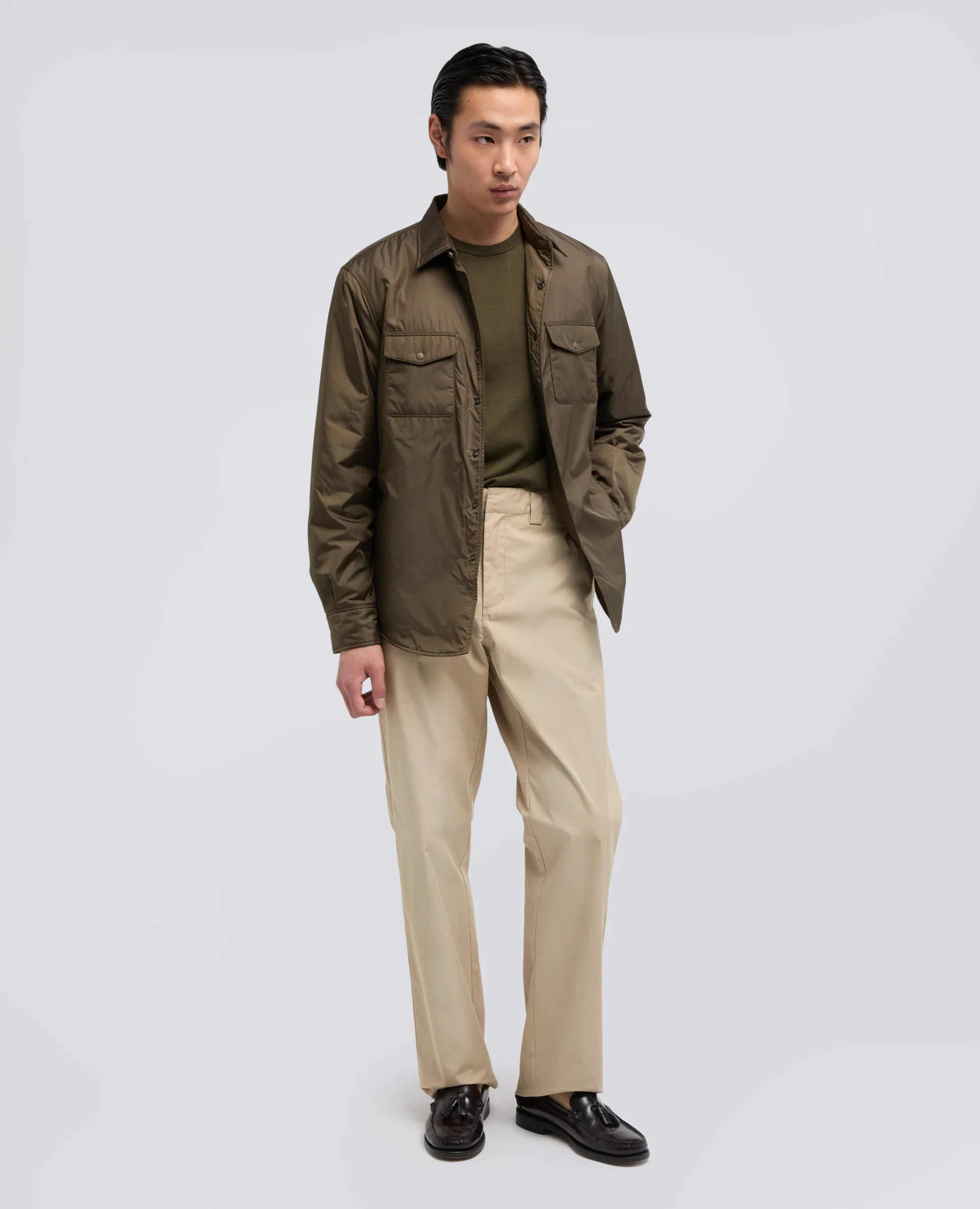T-SHIRT GIROCOLLO IN COTONE - MILITARE - Image 2