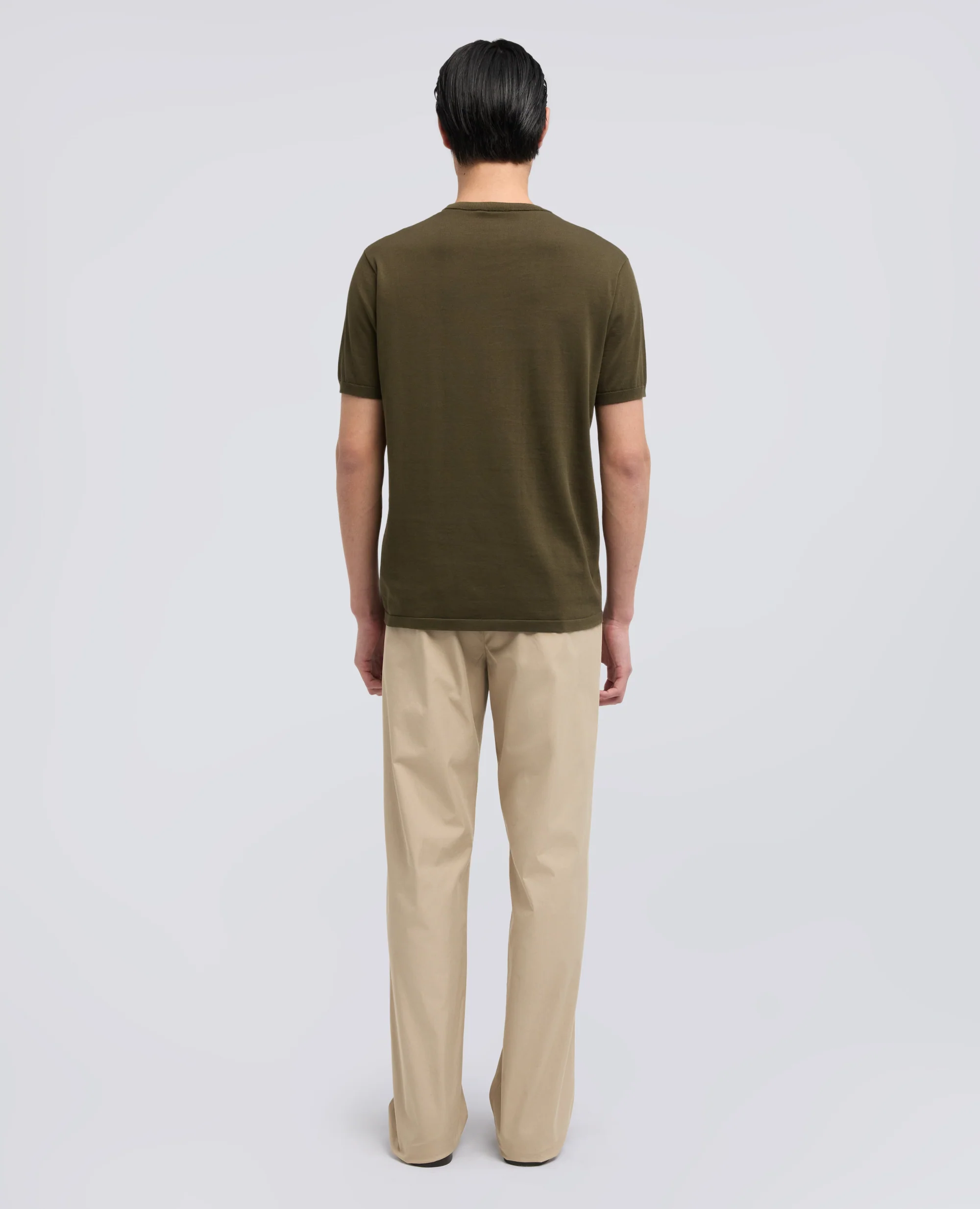 T-SHIRT GIROCOLLO IN COTONE - MILITARE - Image 3