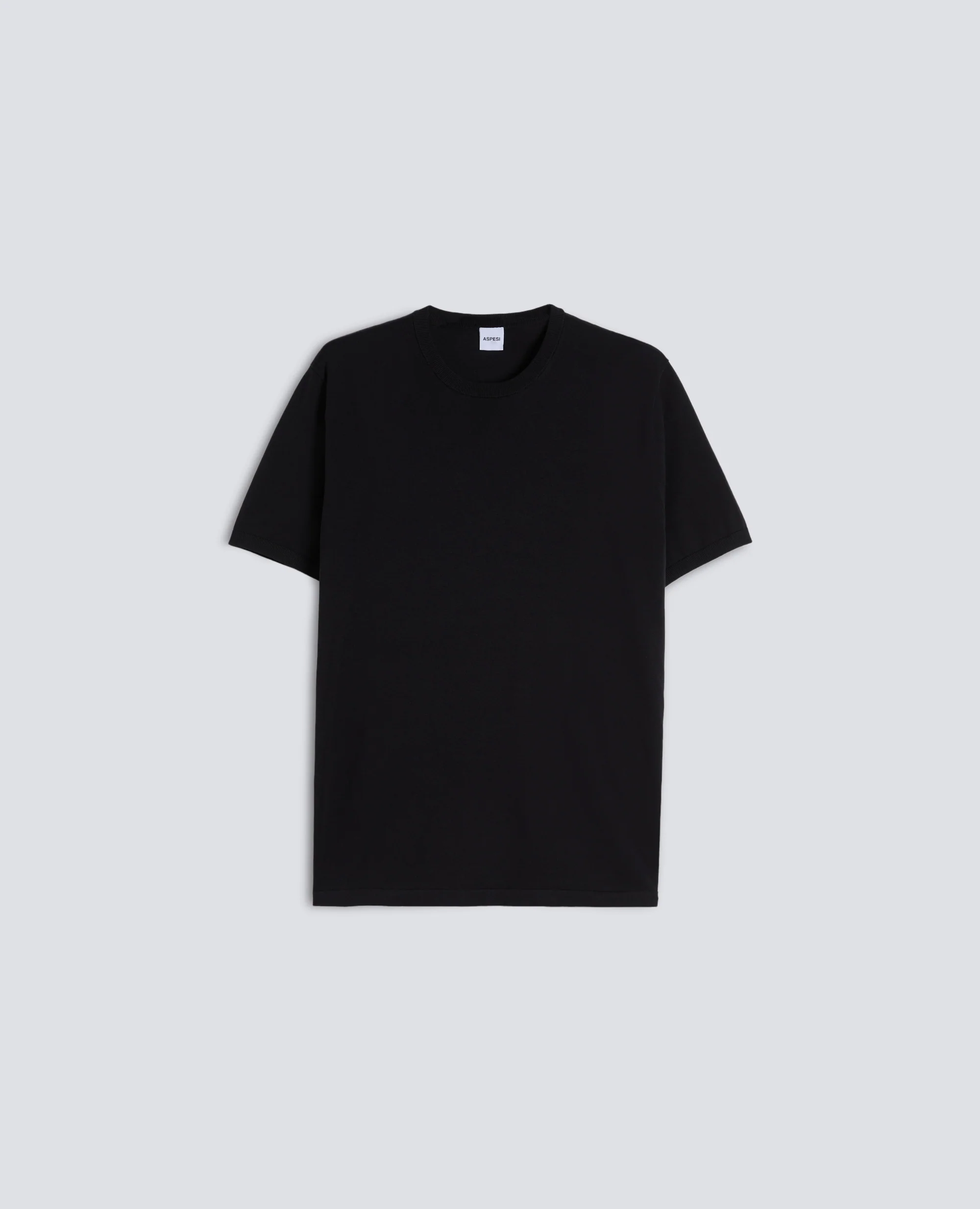 T-SHIRT GIROCOLLO IN COTONE - NERO