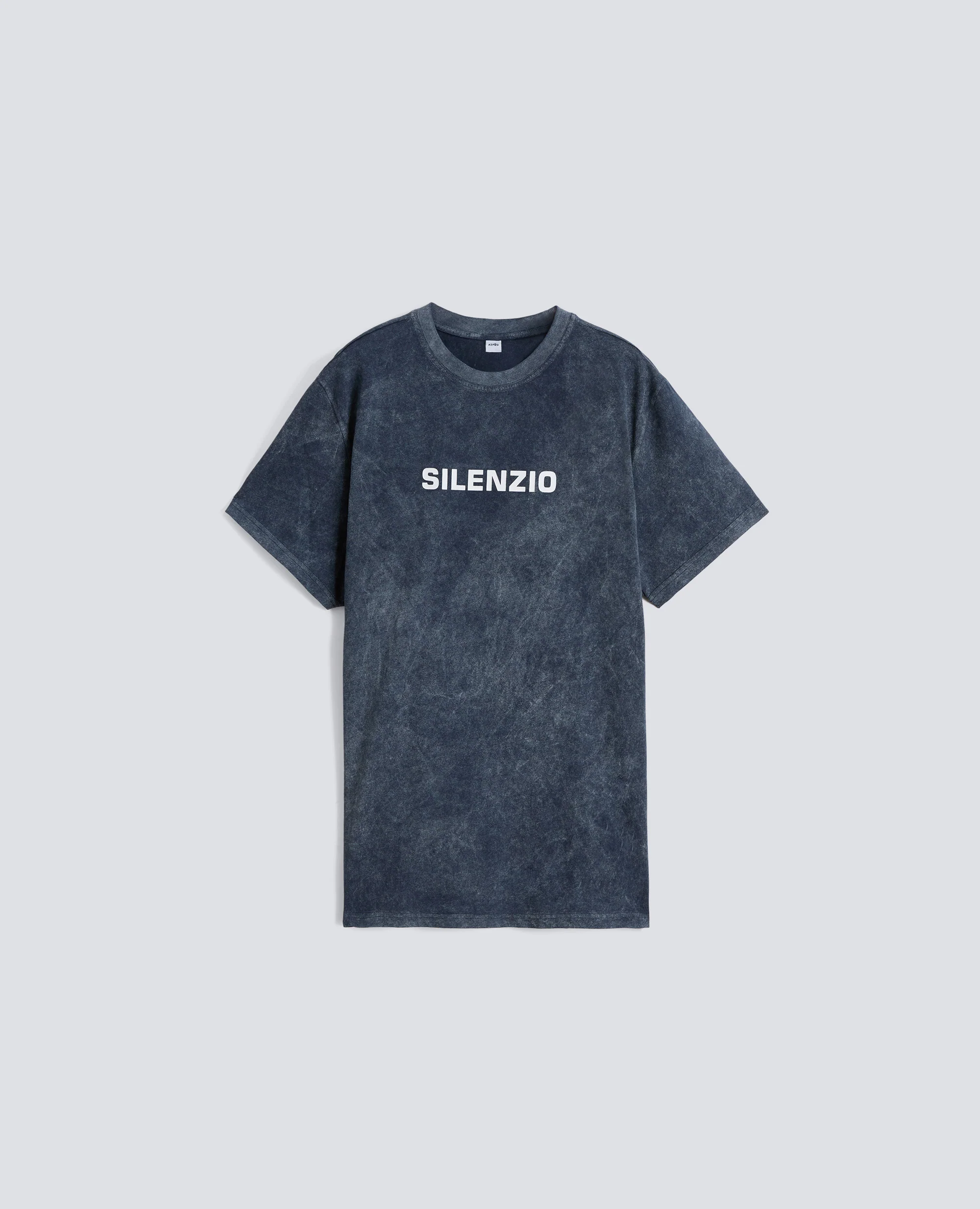 T-SHIRT "SILENZIO" IN JERSEY DI COTONE SHADY EFFECT - NAVY SHADY