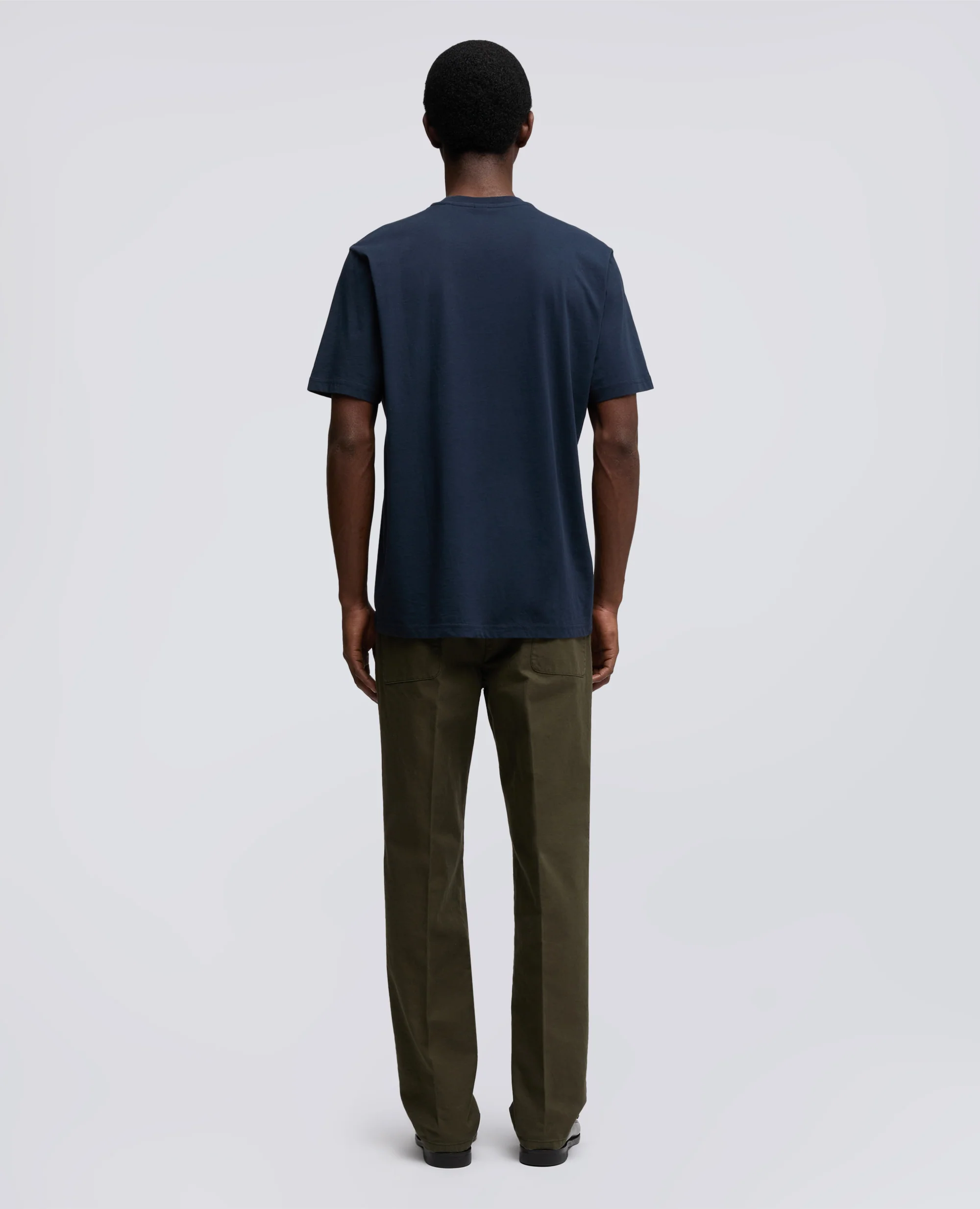 T-SHIRT IN JERSEY DI COTONE - NAVY - Image 3