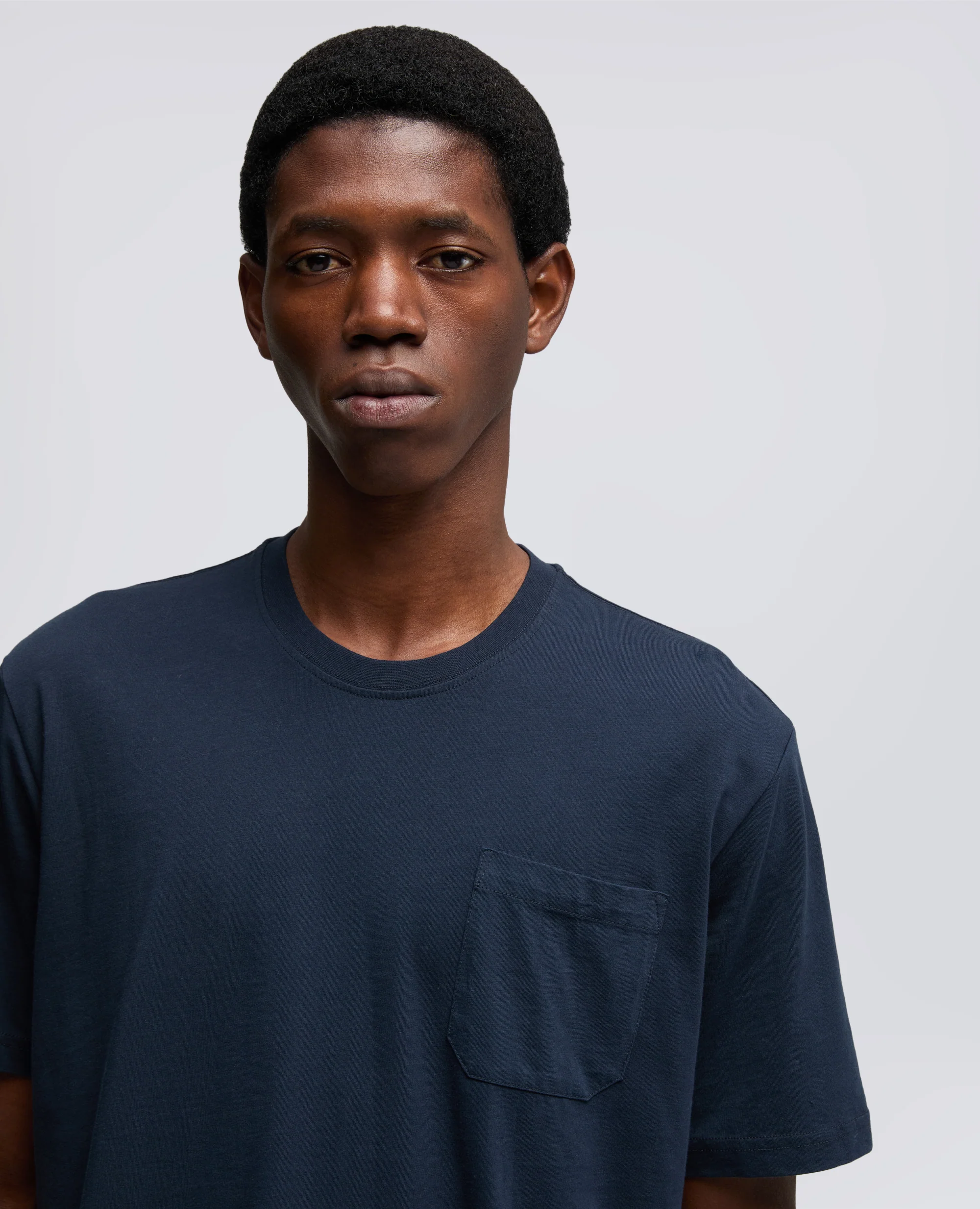 T-SHIRT IN JERSEY DI COTONE - NAVY - Image 4