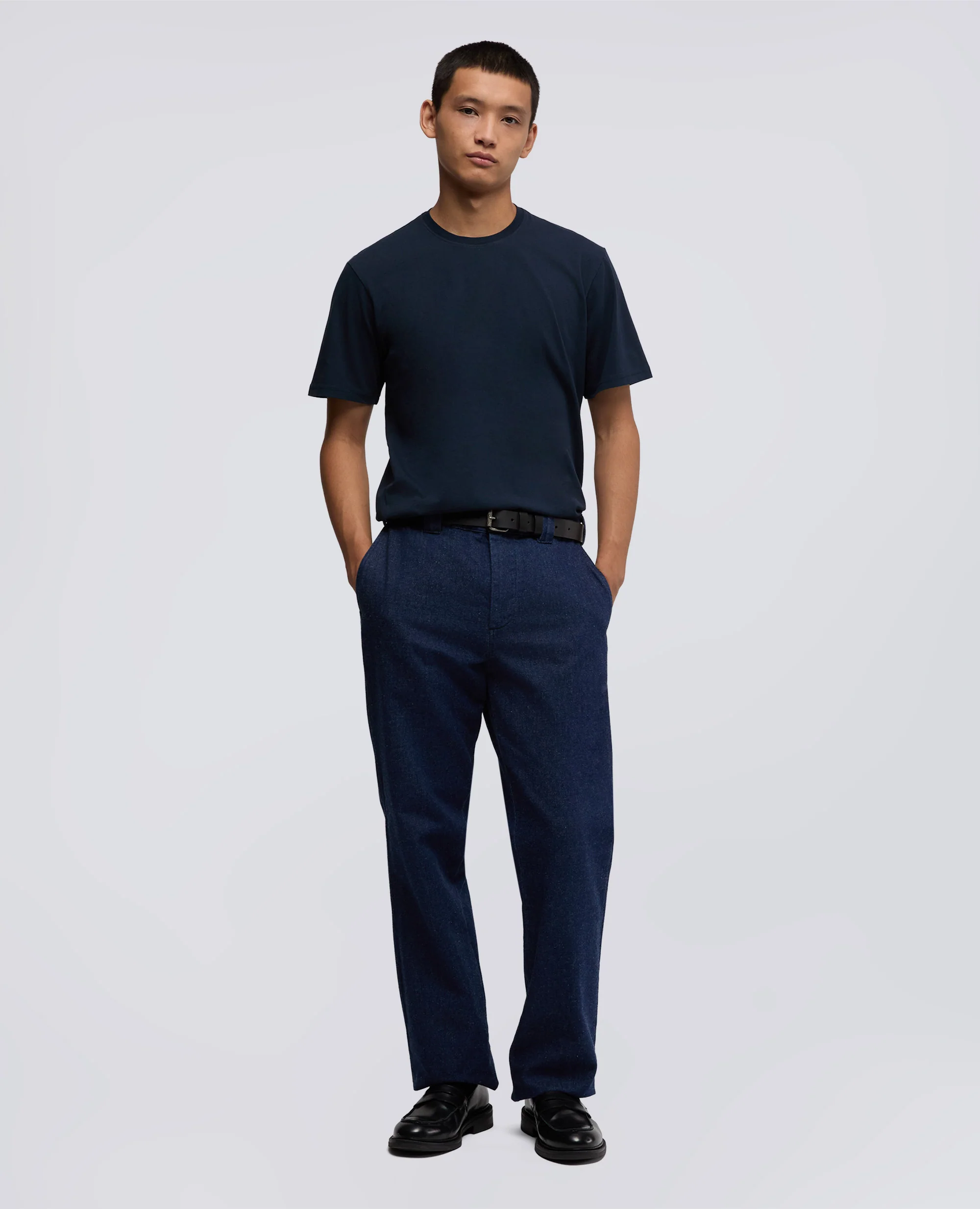 T-SHIRT IN JERSEY DI COTONE - NAVY - Image 2