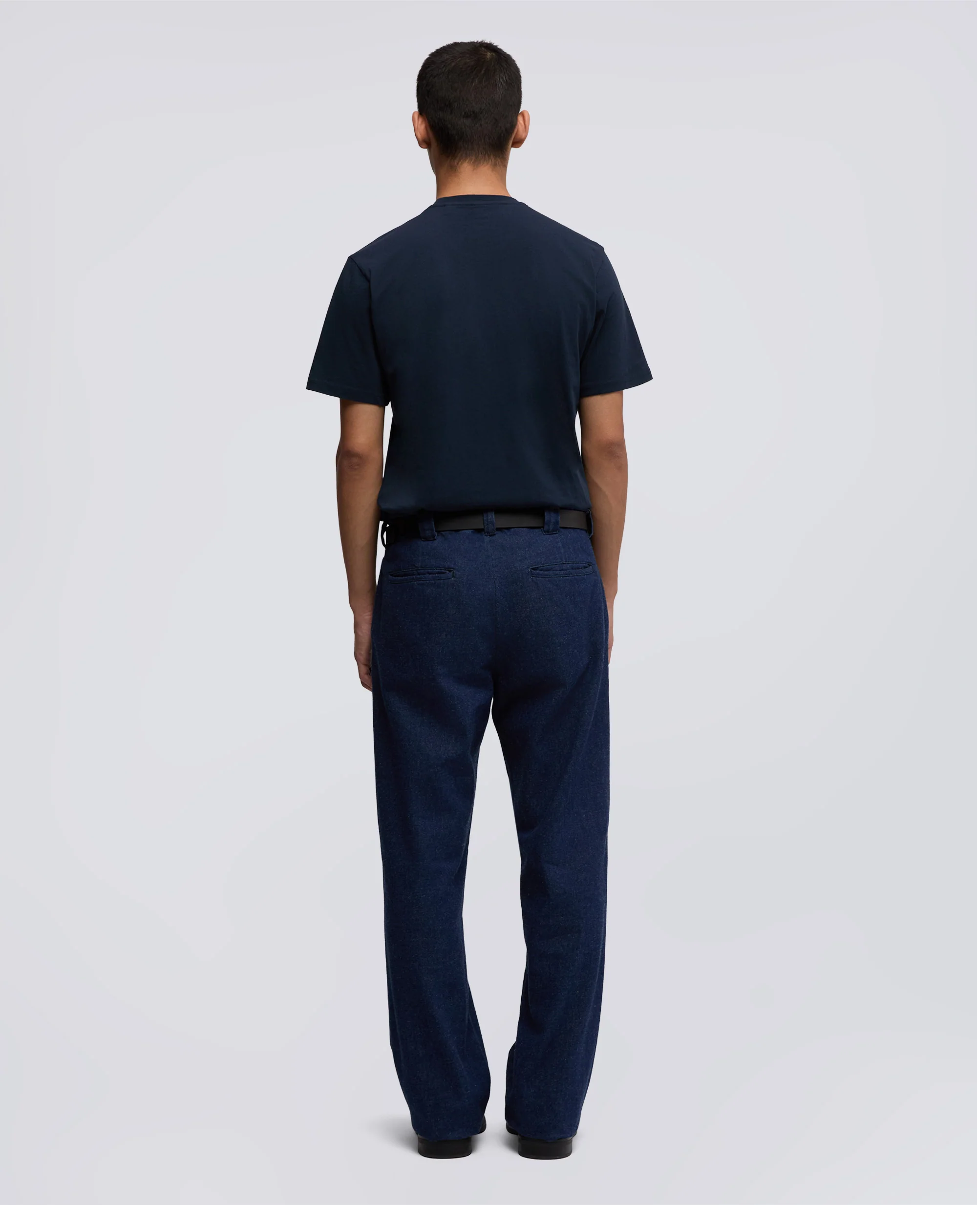 T-SHIRT IN JERSEY DI COTONE - NAVY - Image 3