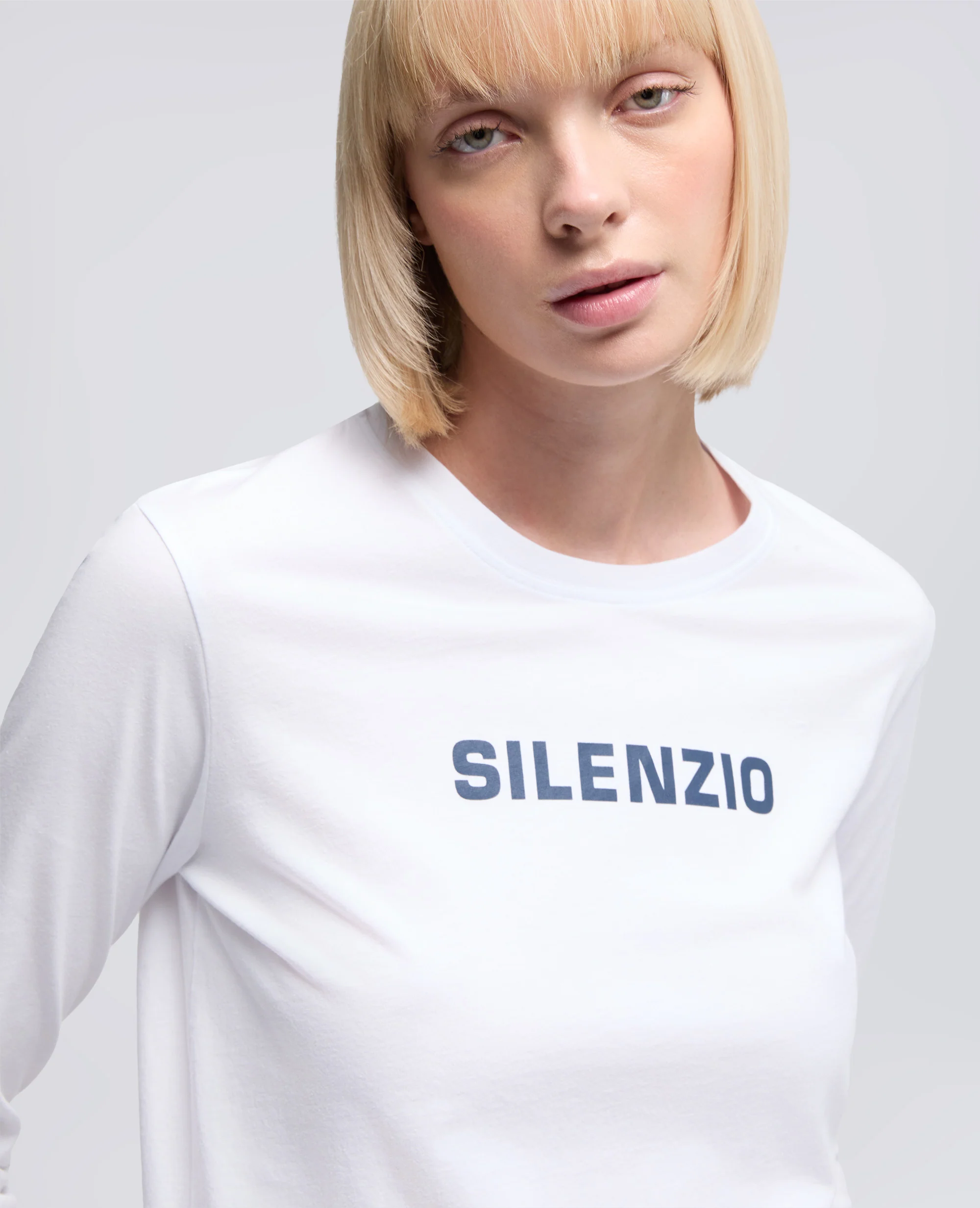 TSHIRT MANICA LUNGA SILENZIO - BIANCO - Image 4