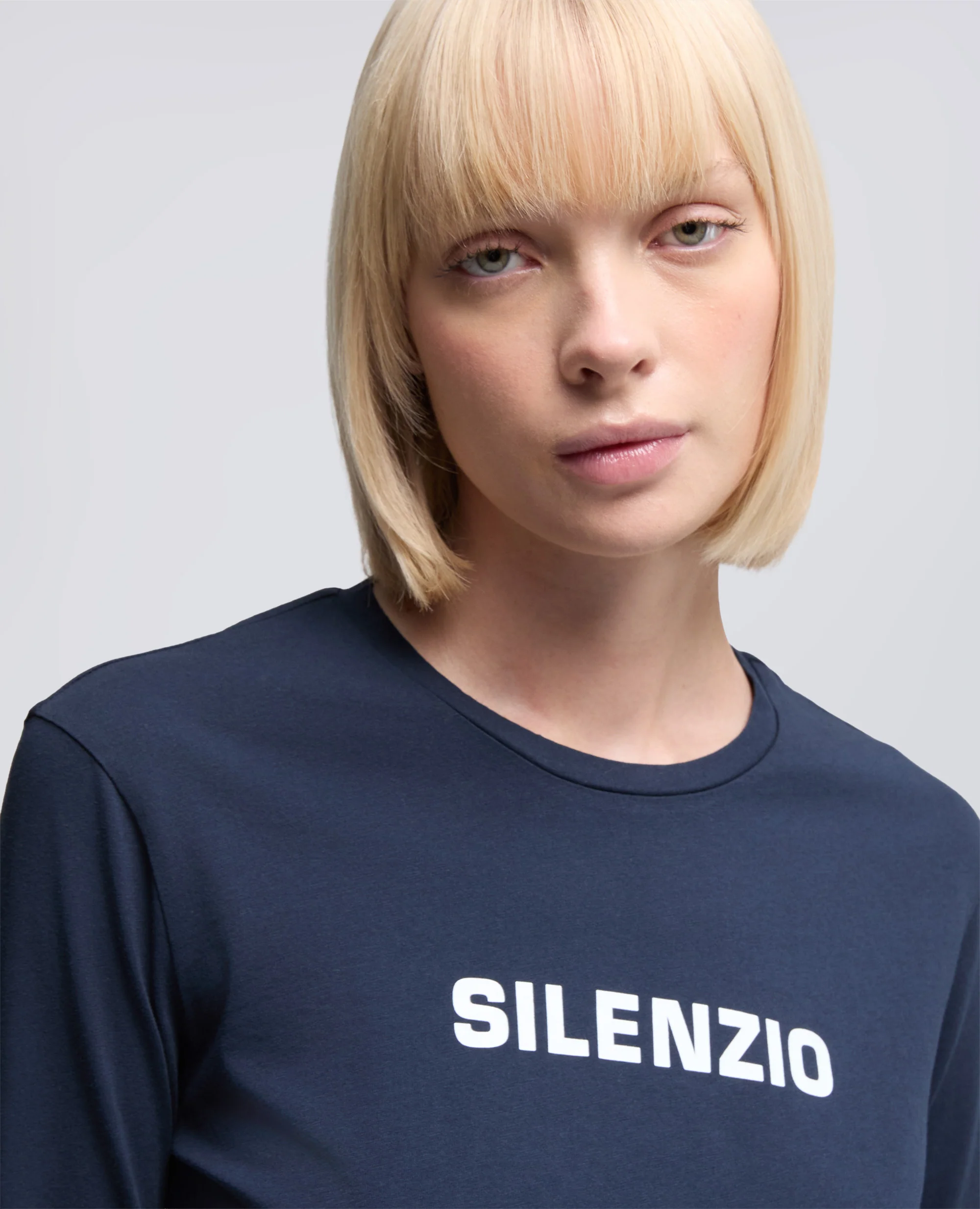 TSHIRT MANICA LUNGA SILENZIO - NAVY - Image 4