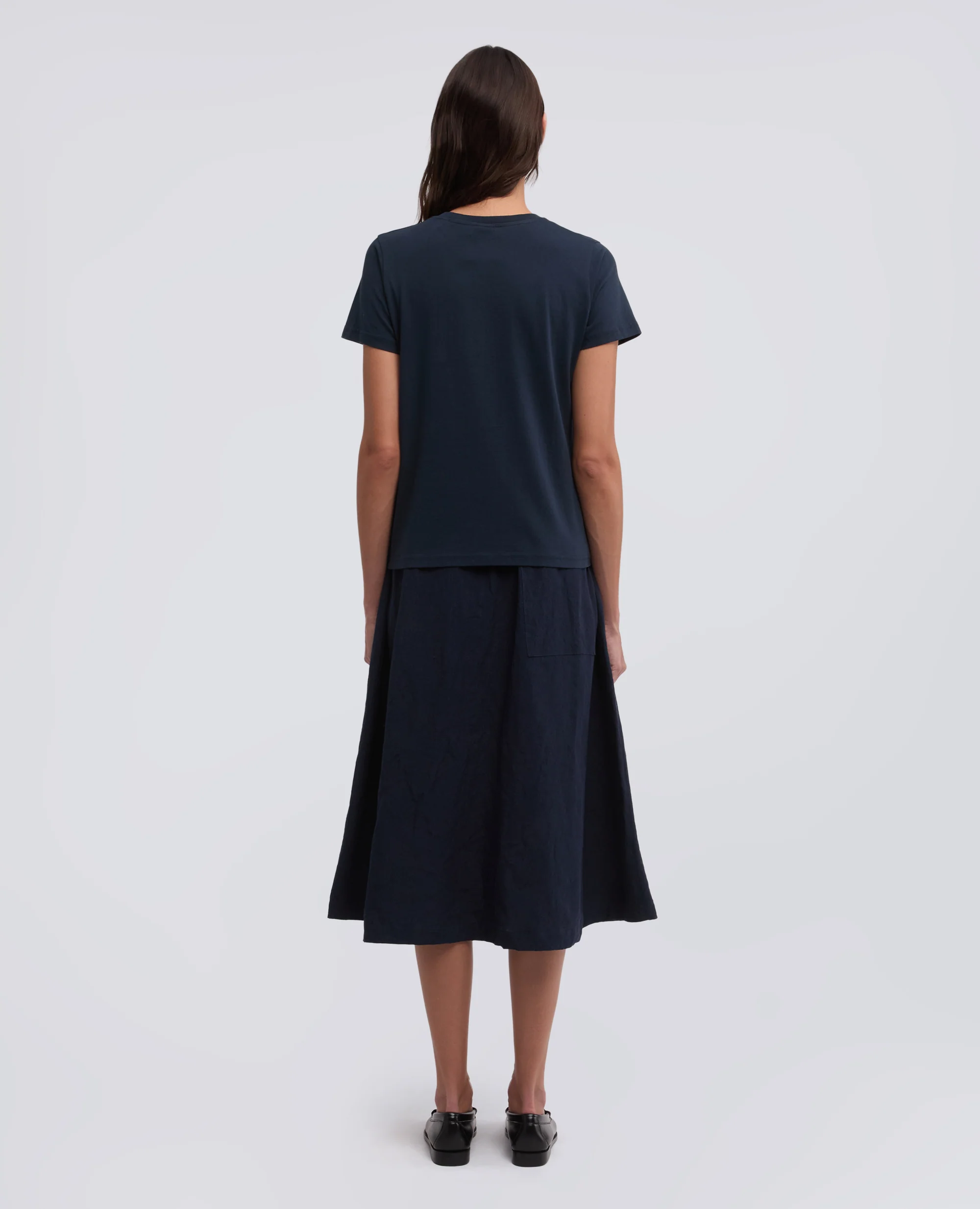 T-SHIRT IN JERSEY DI COTONE CON STAMPA "SILENZIO" IN GIAPPONESE - NAVY - Image 3