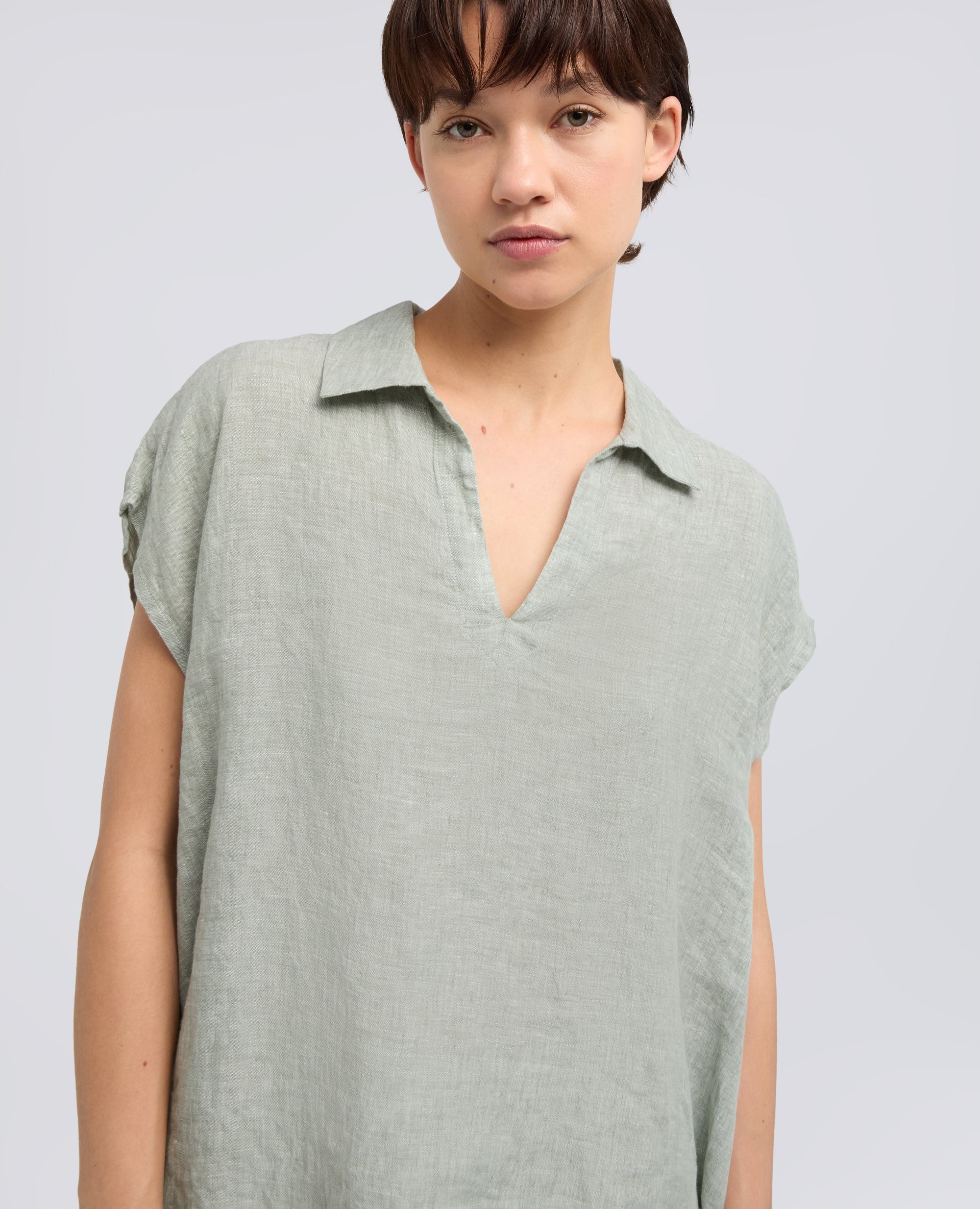 TOP IN LINO DELAVE - SALVIA - Image 4